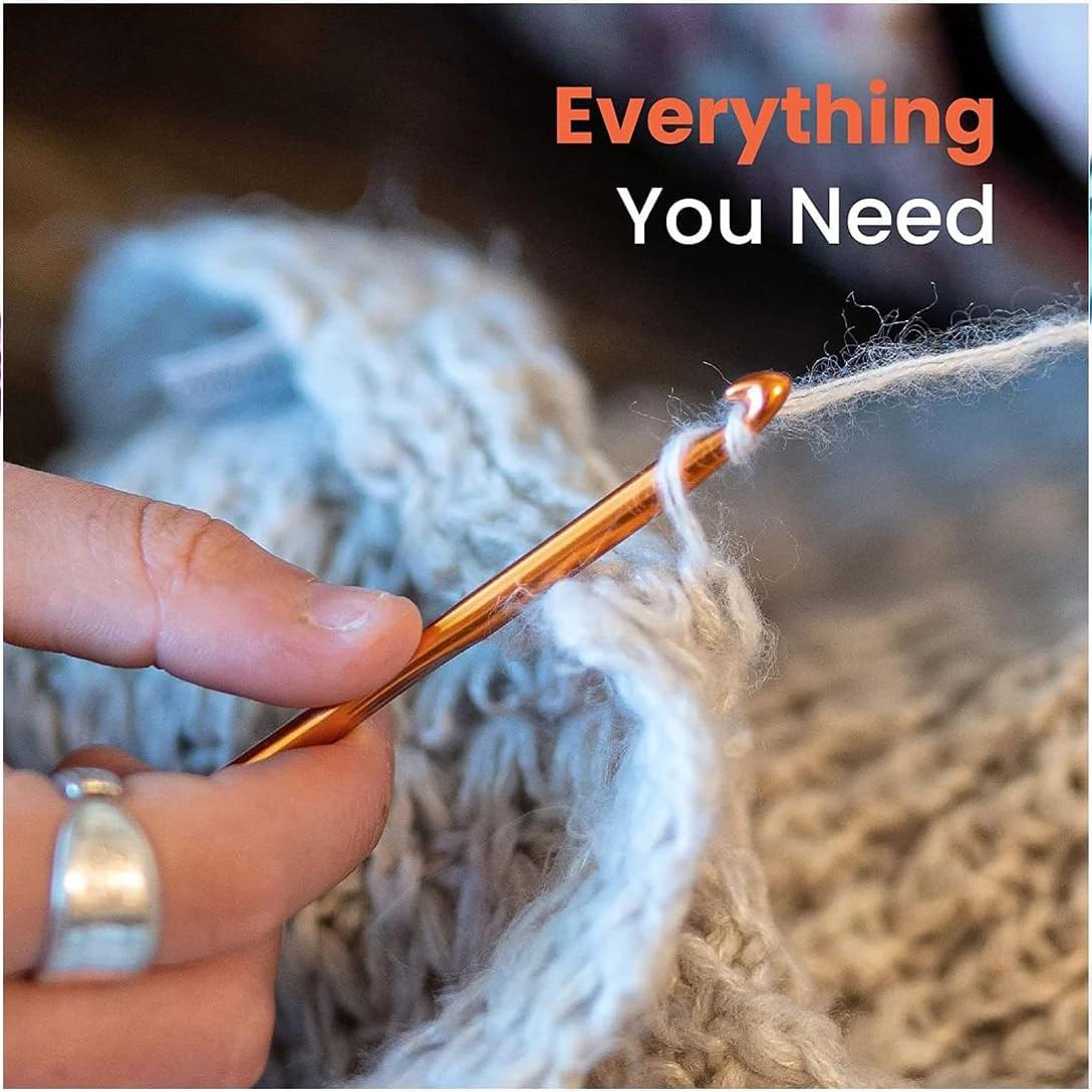 Juego de 22 Ganchos de Crochet Ergonómicos HYTNFPU Morado