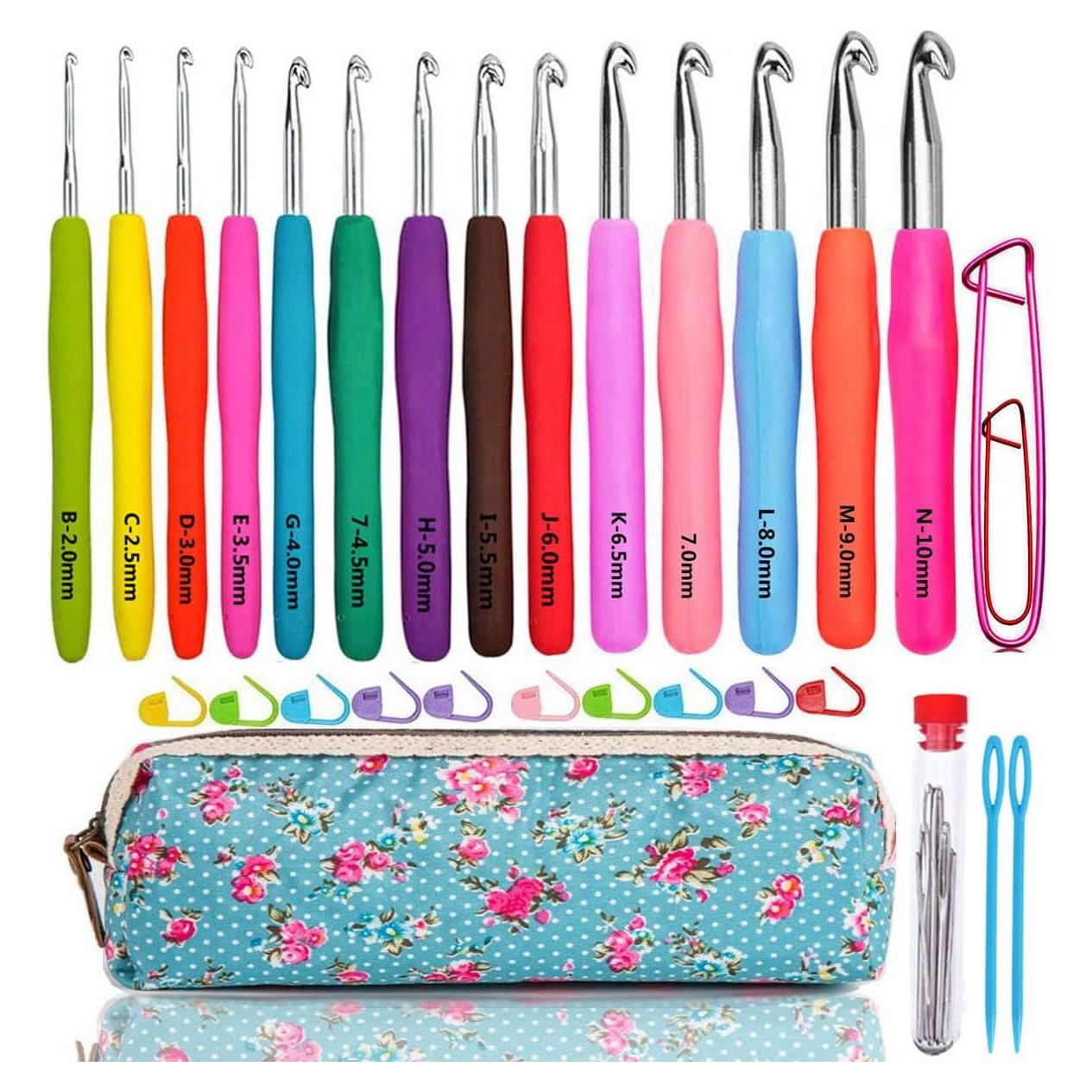 Juego de Ganchillos Ergonómicos WooCrafts 14 Tamaños con Estuche