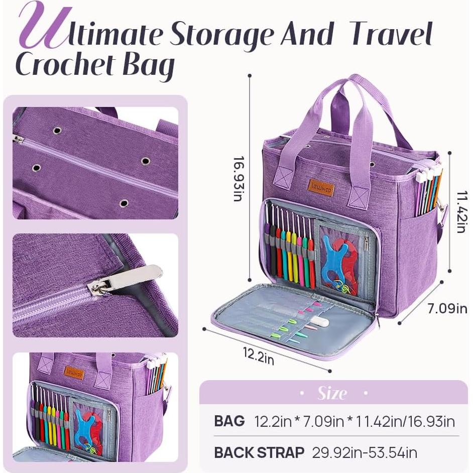 Kit de Crochet Lewhoo para Principiantes con 9 Ganchos y Hilo