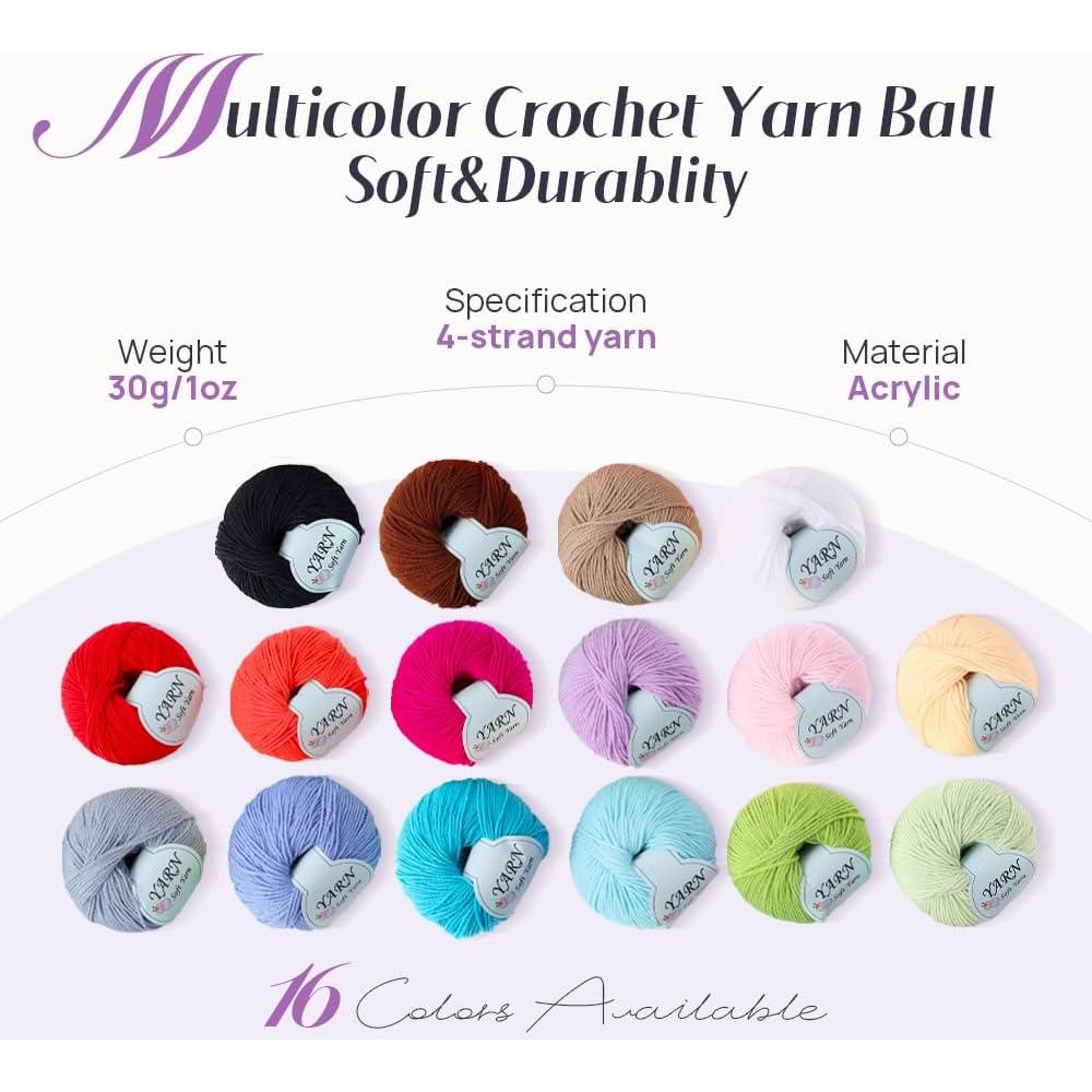 Kit de Crochet Lewhoo para Principiantes con 9 Ganchos y Hilo