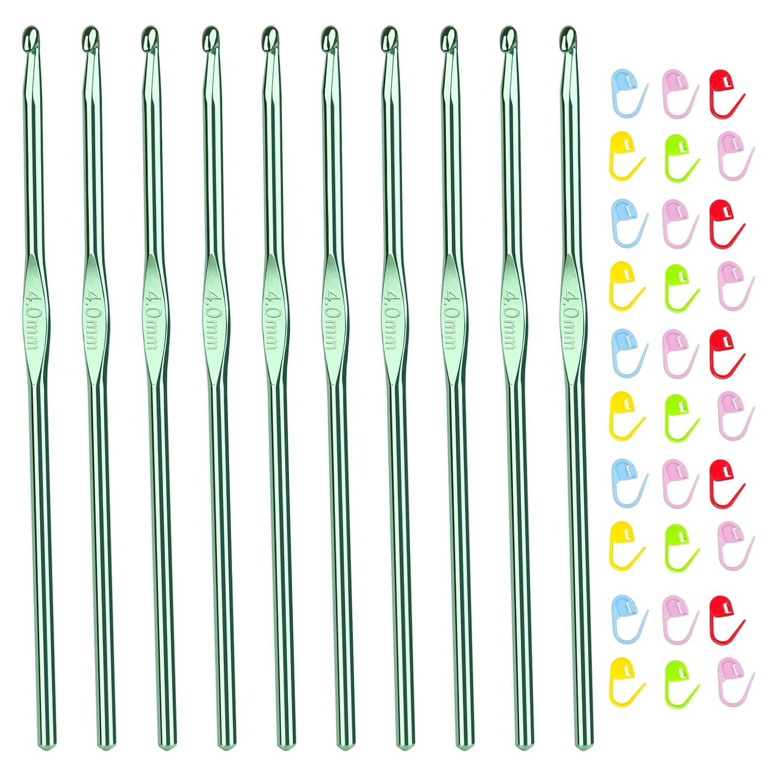 Conjunto de Ganchos de Crochet Aeelike 10pcs 4mm Aluminio