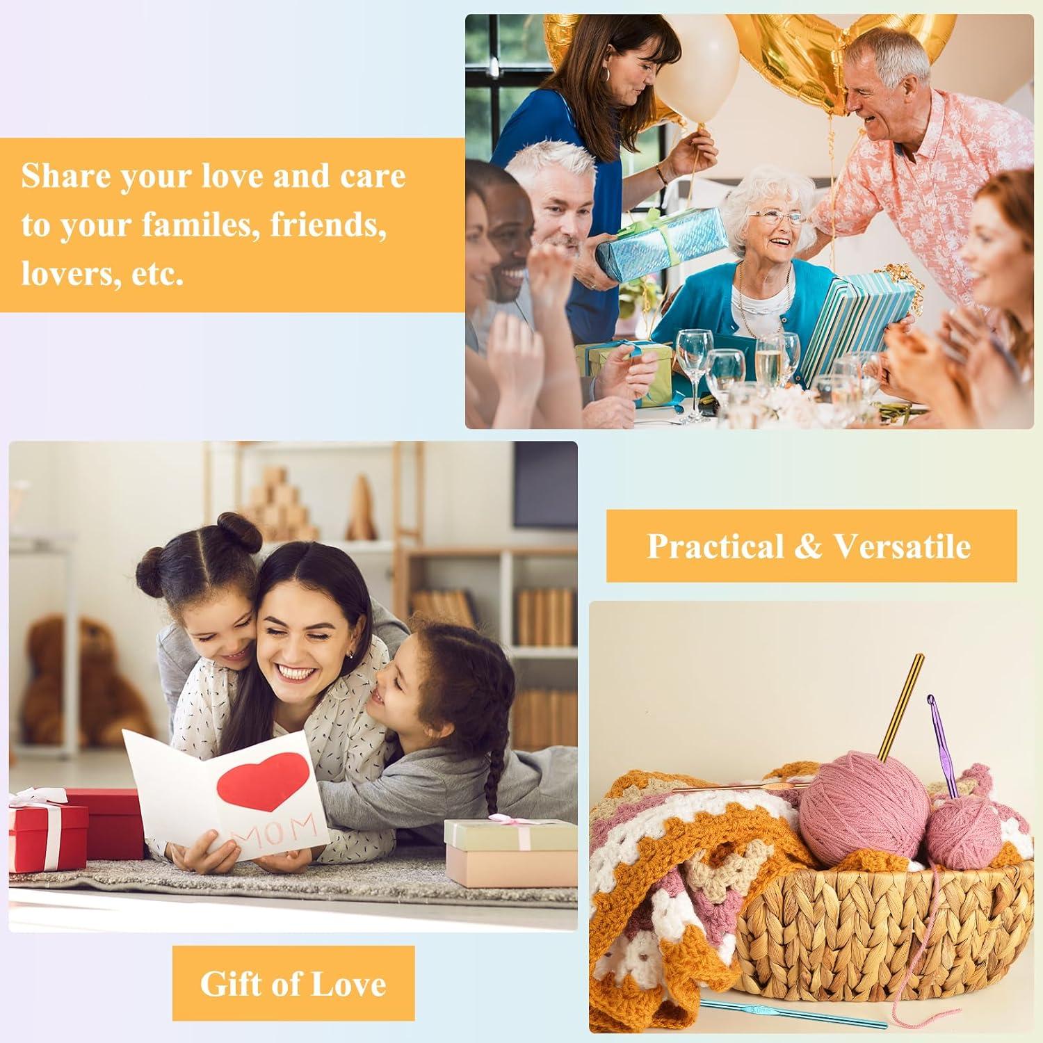 Conjunto de Ganchos de Crochet Aeelike 10pcs 4mm Aluminio