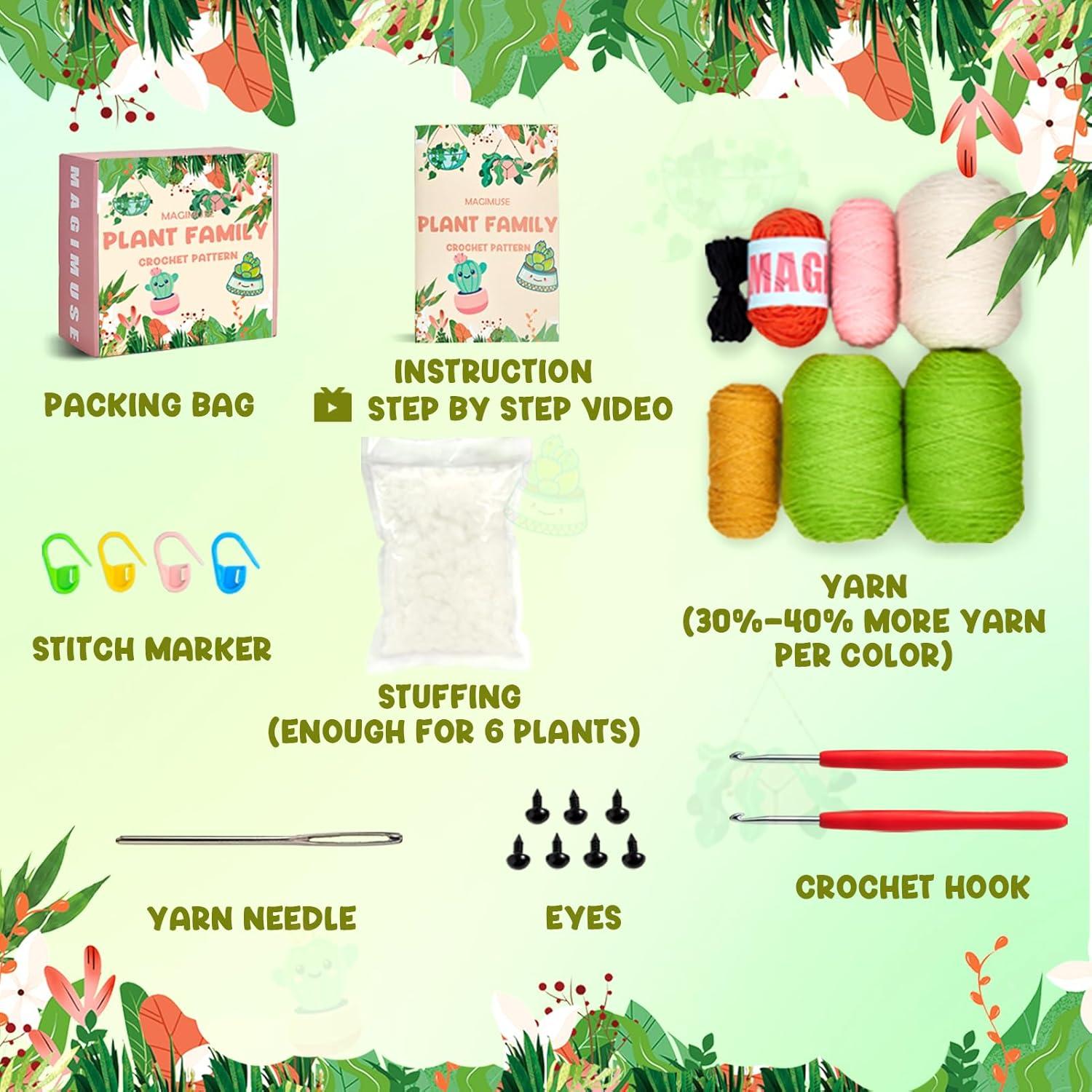 Kit de Crochet MAGIMUSE para Principiantes - 6 Plantas en Macetas