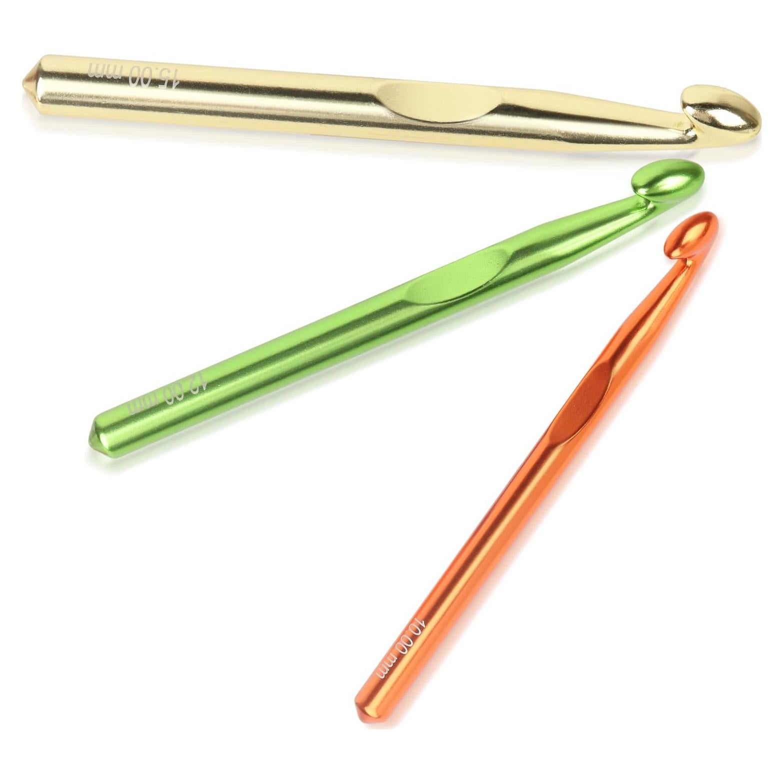 Juego de Ganchillos Grandes Katech - 3 Piezas 10mm, 12mm, 15mm Ergonómicos