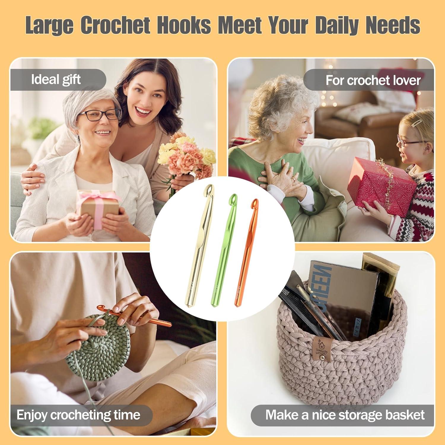 Juego de Ganchillos Grandes Katech - 3 Piezas 10mm, 12mm, 15mm Ergonómicos