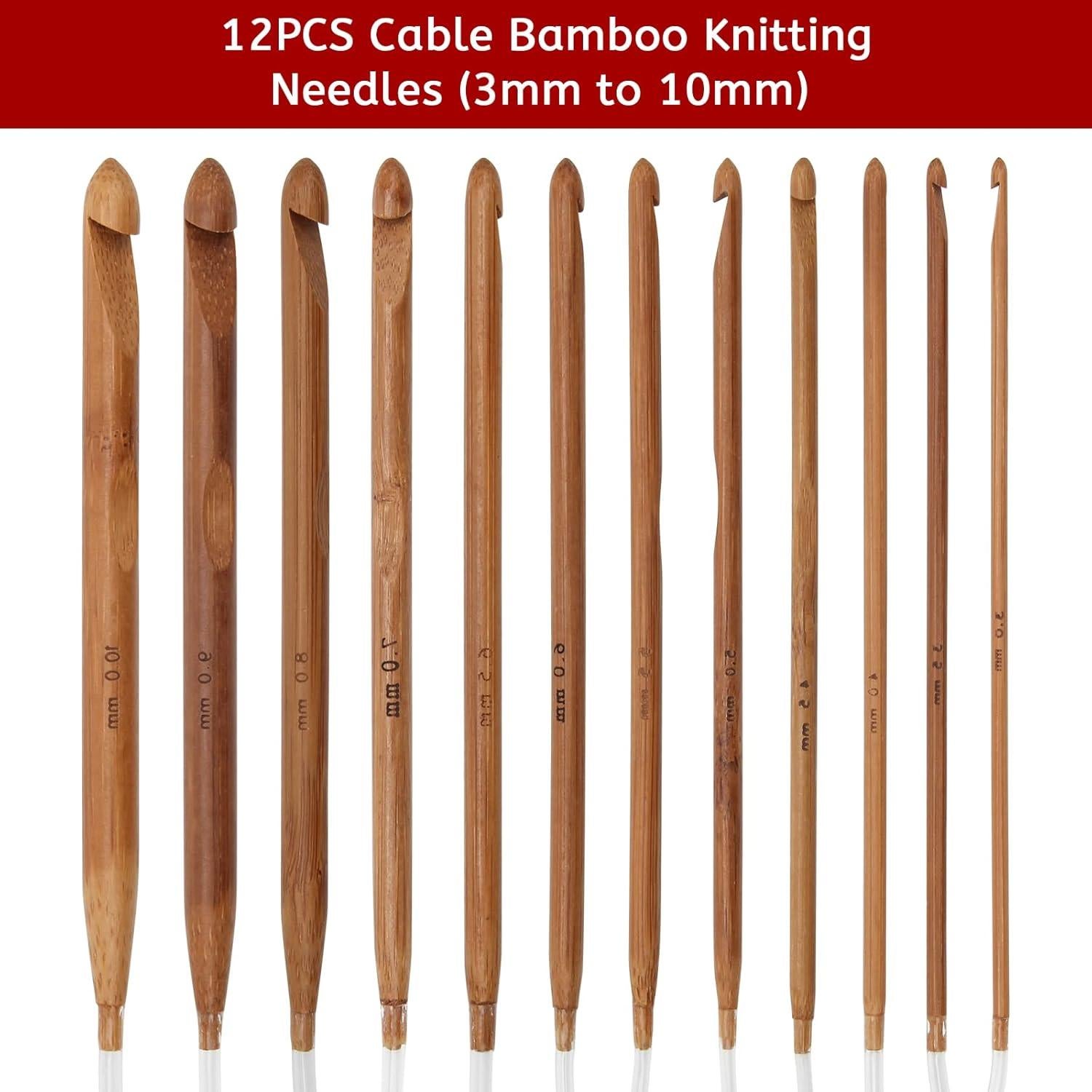 Juego de Agujas de Crochet Tunecino AHIER 23 Piezas 3-10mm