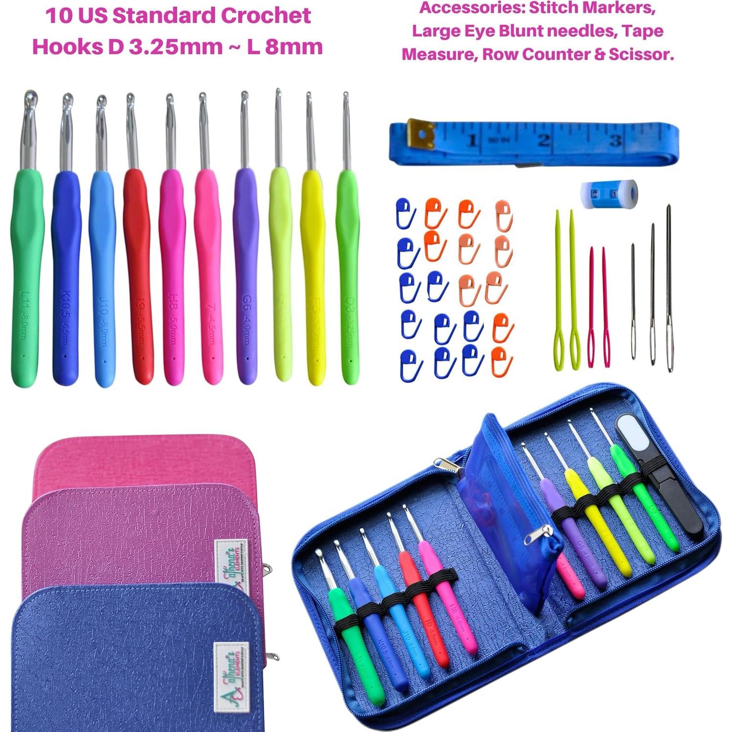 Juego de Agujas de Ganchillo Ergonómicas Elementos de Athena