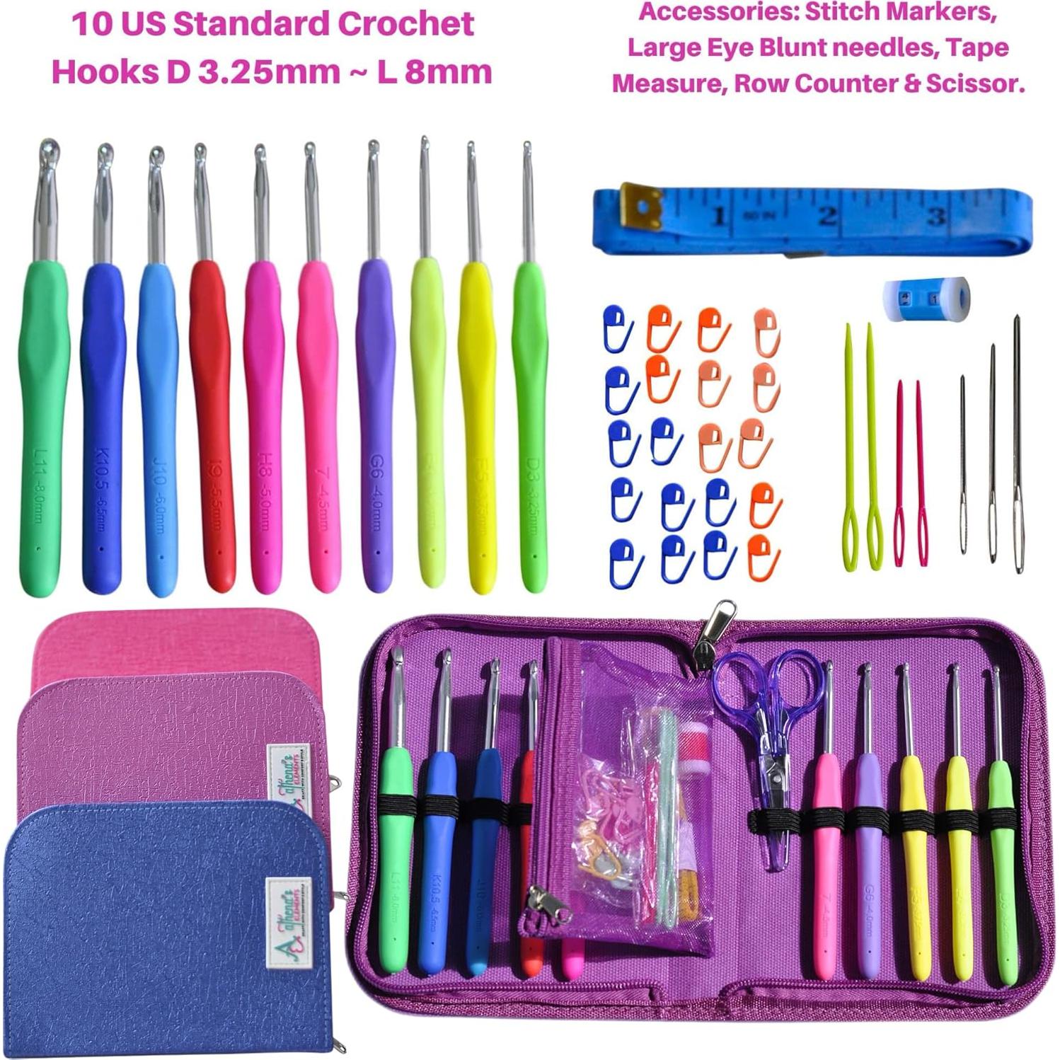 Juego de Agujas de Ganchillo Ergonómicas Elementos de Athena