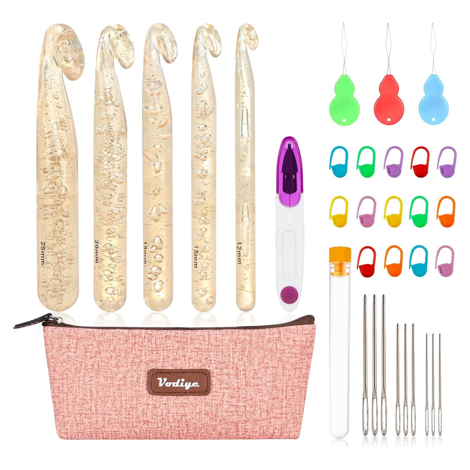 Juego de Ganchillos Ergonómicos Vodiye 32 Piezas 12-25mm