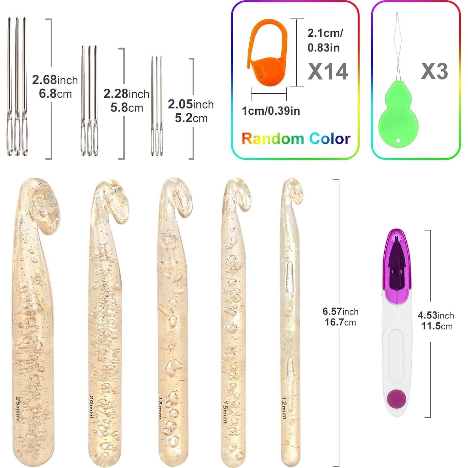 Juego de Ganchillos Ergonómicos Vodiye 32 Piezas 12-25mm