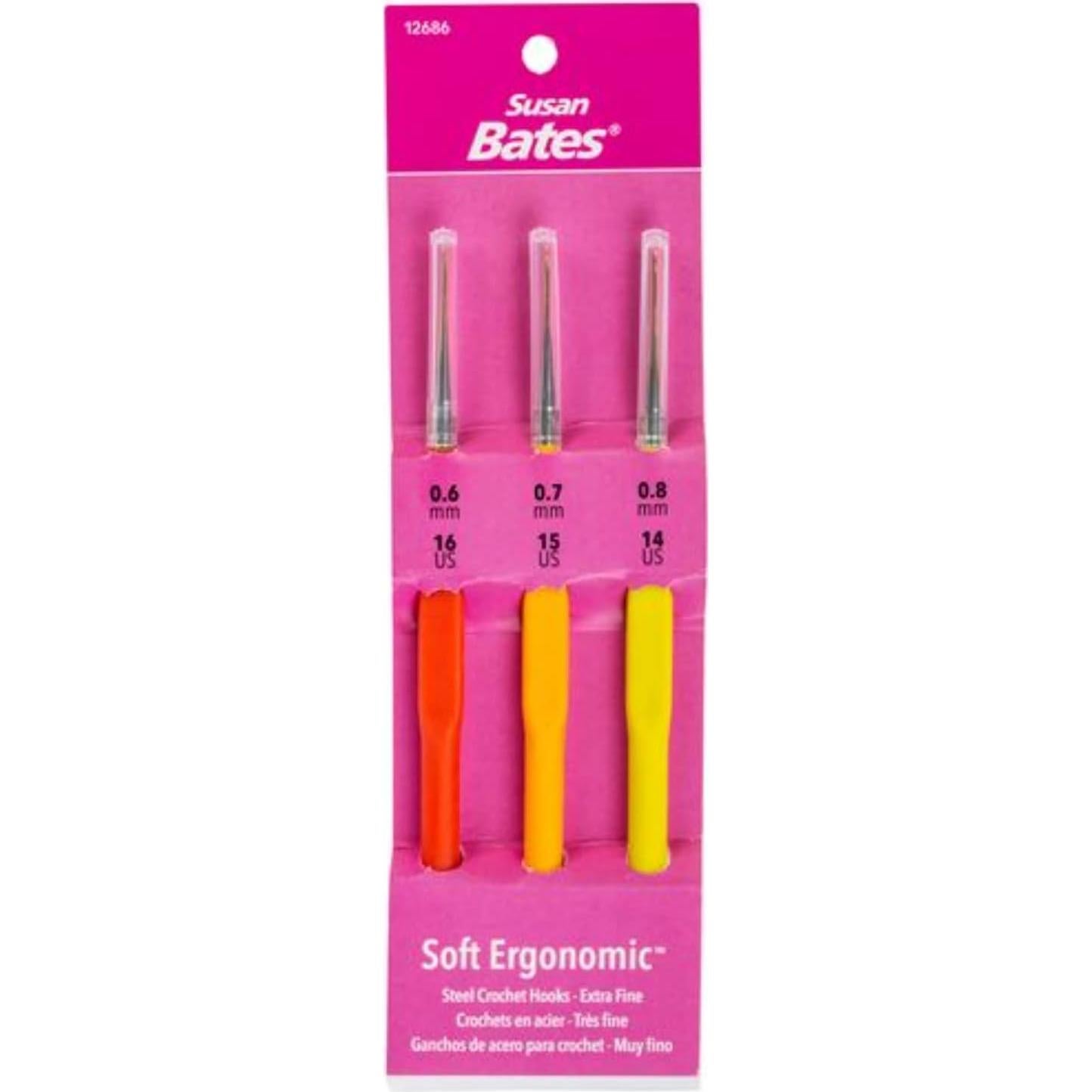 Conjunto de Ganchos de Crochet Susan Bates 3 Piezas 0.6-0.8mm