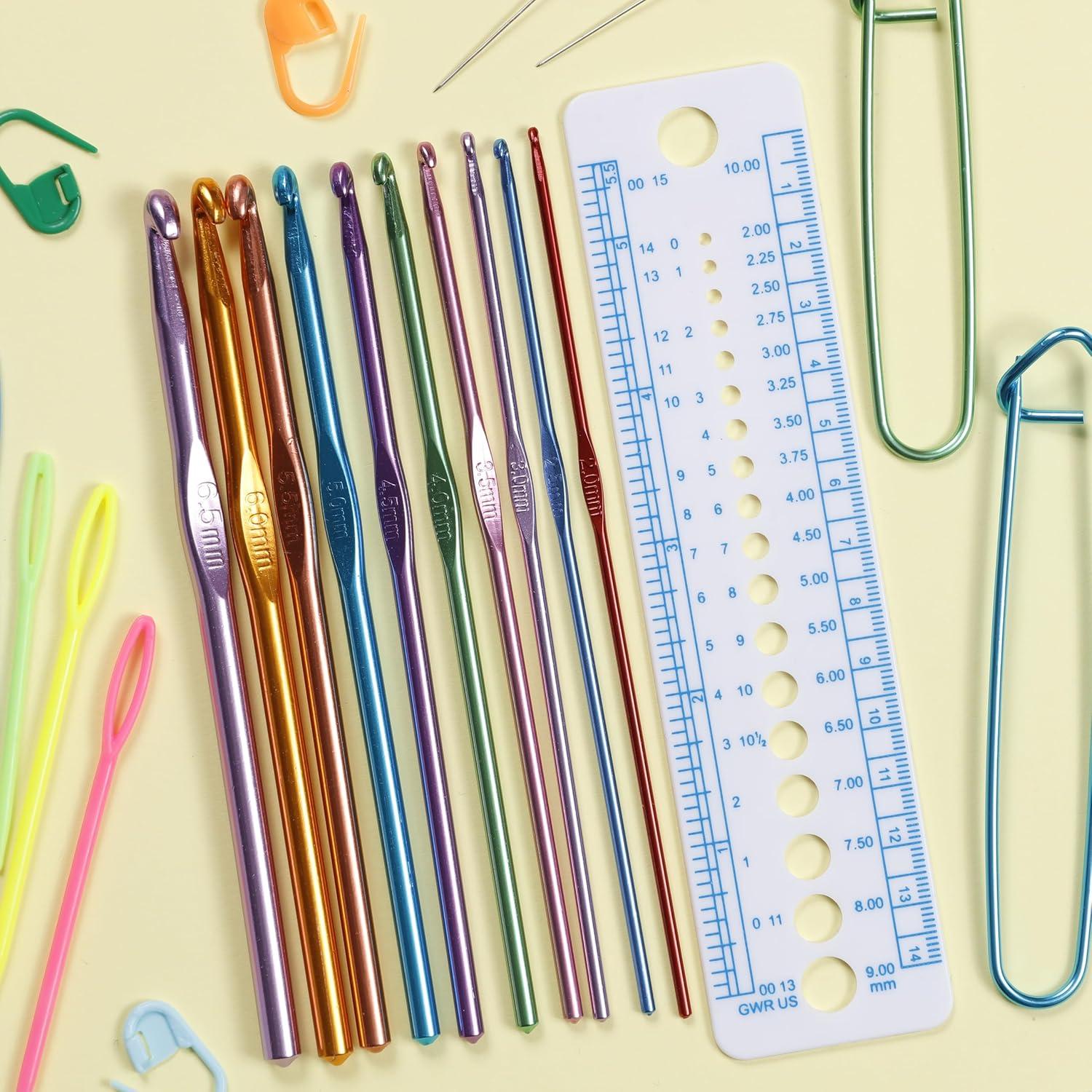 Juego de Ganchillos Incraftables 100pcs con Estuche Ergonómico