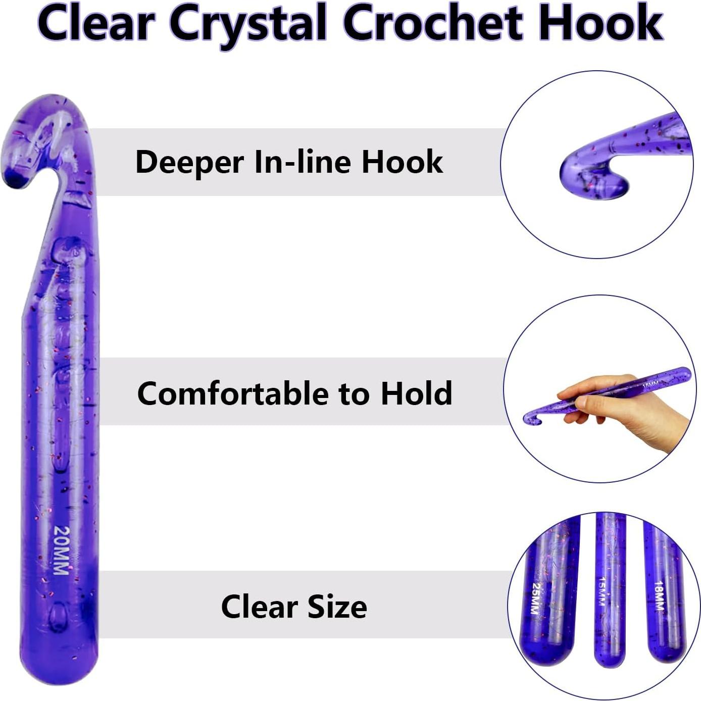 Juego de Ganchillos Grandes Hobekoee 43 Piezas 12-25mm