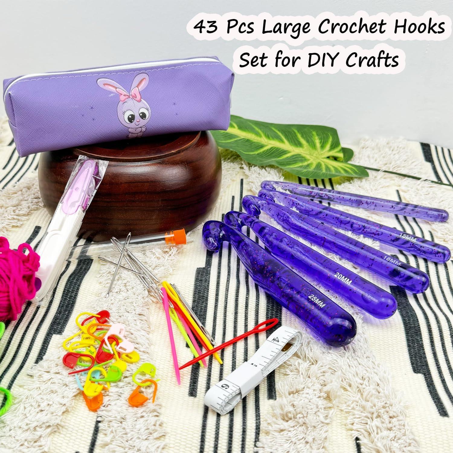 Juego de Ganchillos Grandes Hobekoee 43 Piezas 12-25mm