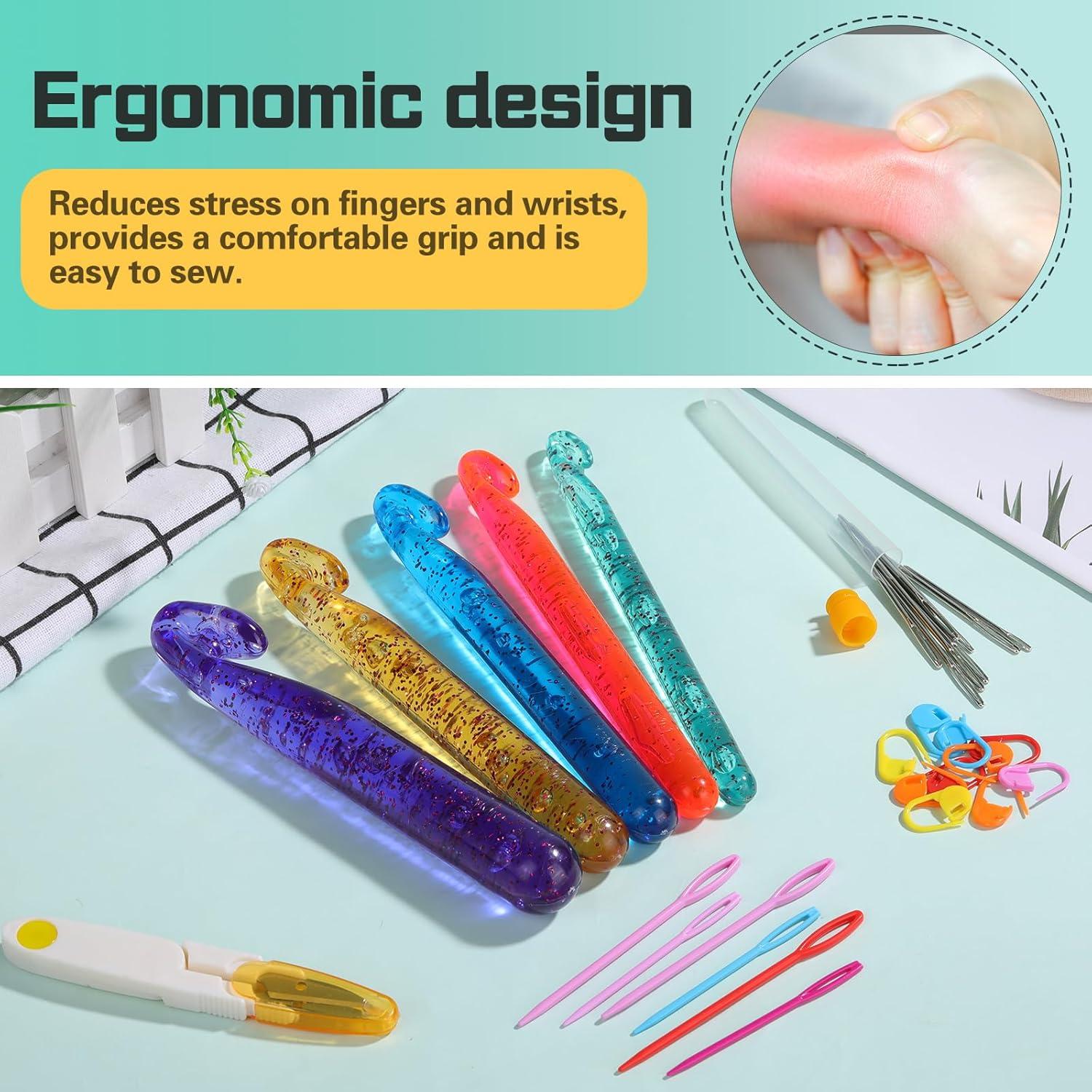 Set de Ganchos de Crochet Grandes QMNNMA 12mm-25mm Multicolor