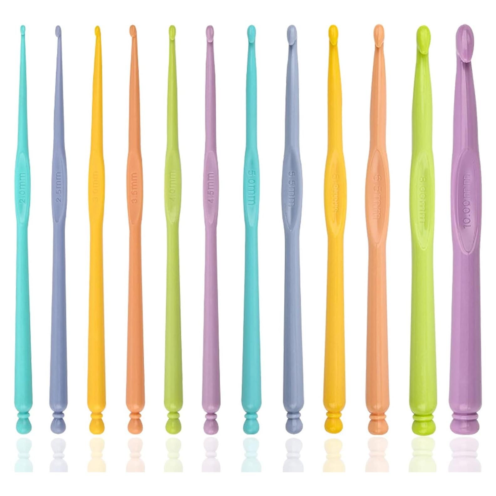 Juego de Ganchos de Crochet 12 pcs QLRFFLJOY 2.0mm a 10.0mm