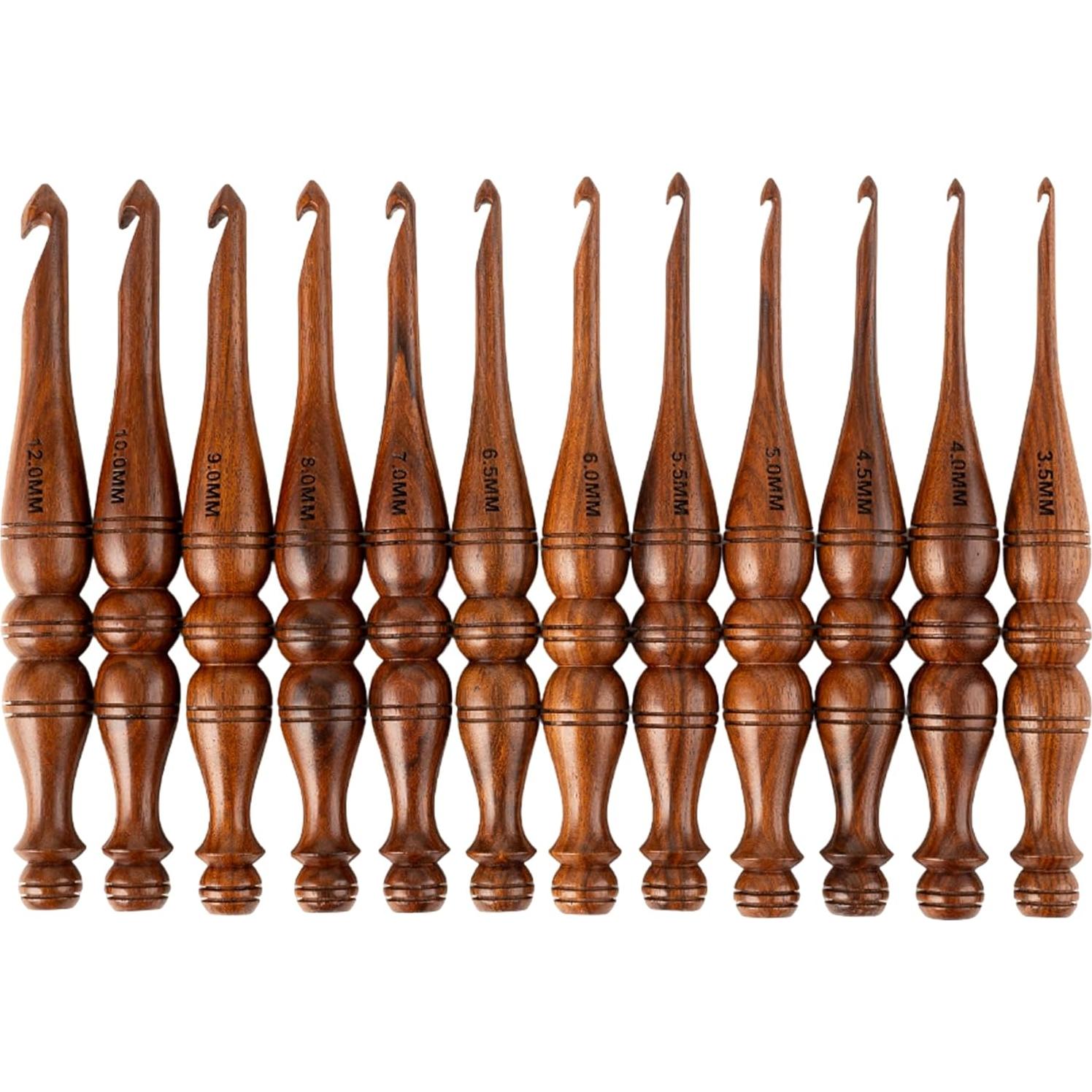 Juego de Ganchillos de Madera Bhartiya 12 Piezas Ergonómicos