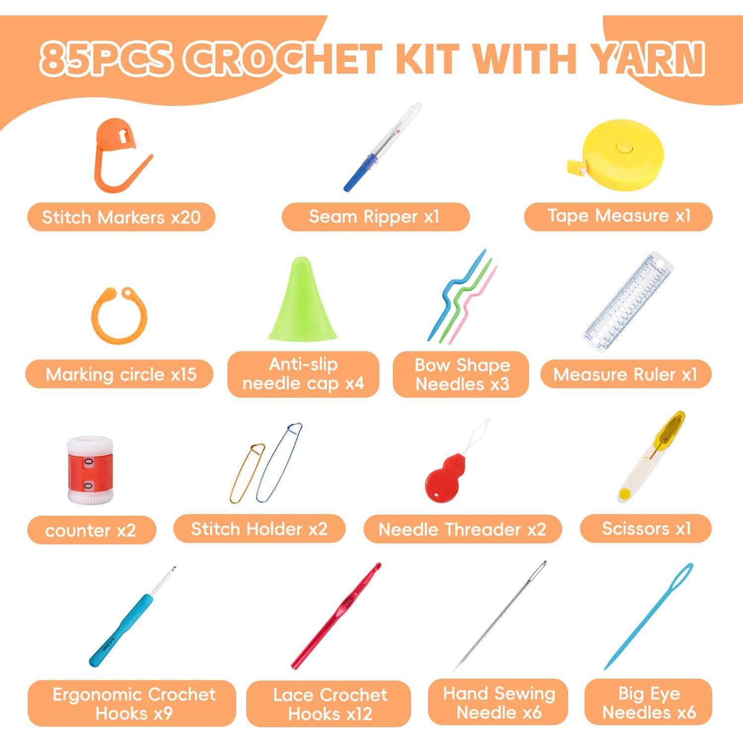 Set de Ganchos de Crochet HATINXIA 85pcs Ergonómicos