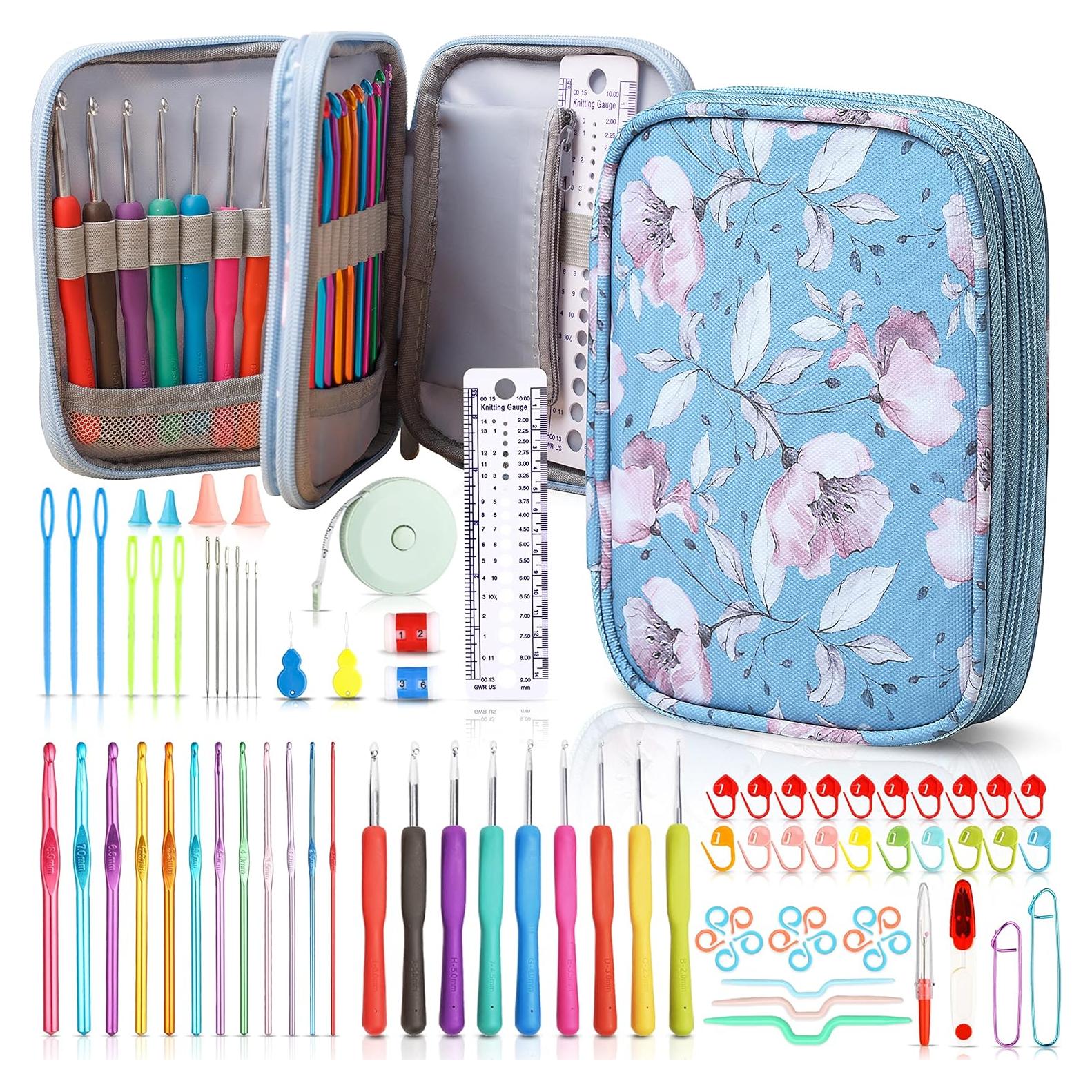 Kit de Ganchillos Ergonómicos SHAXANO 86 Piezas Rosa