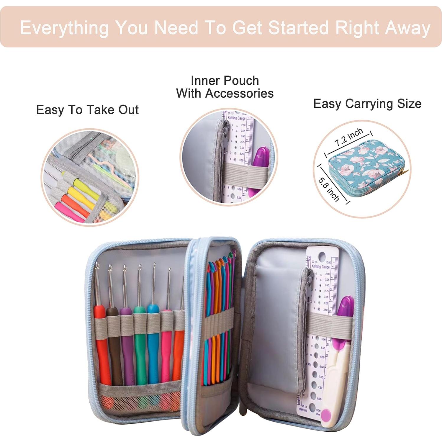 Kit de Ganchillos Ergonómicos SHAXANO 86 Piezas Rosa