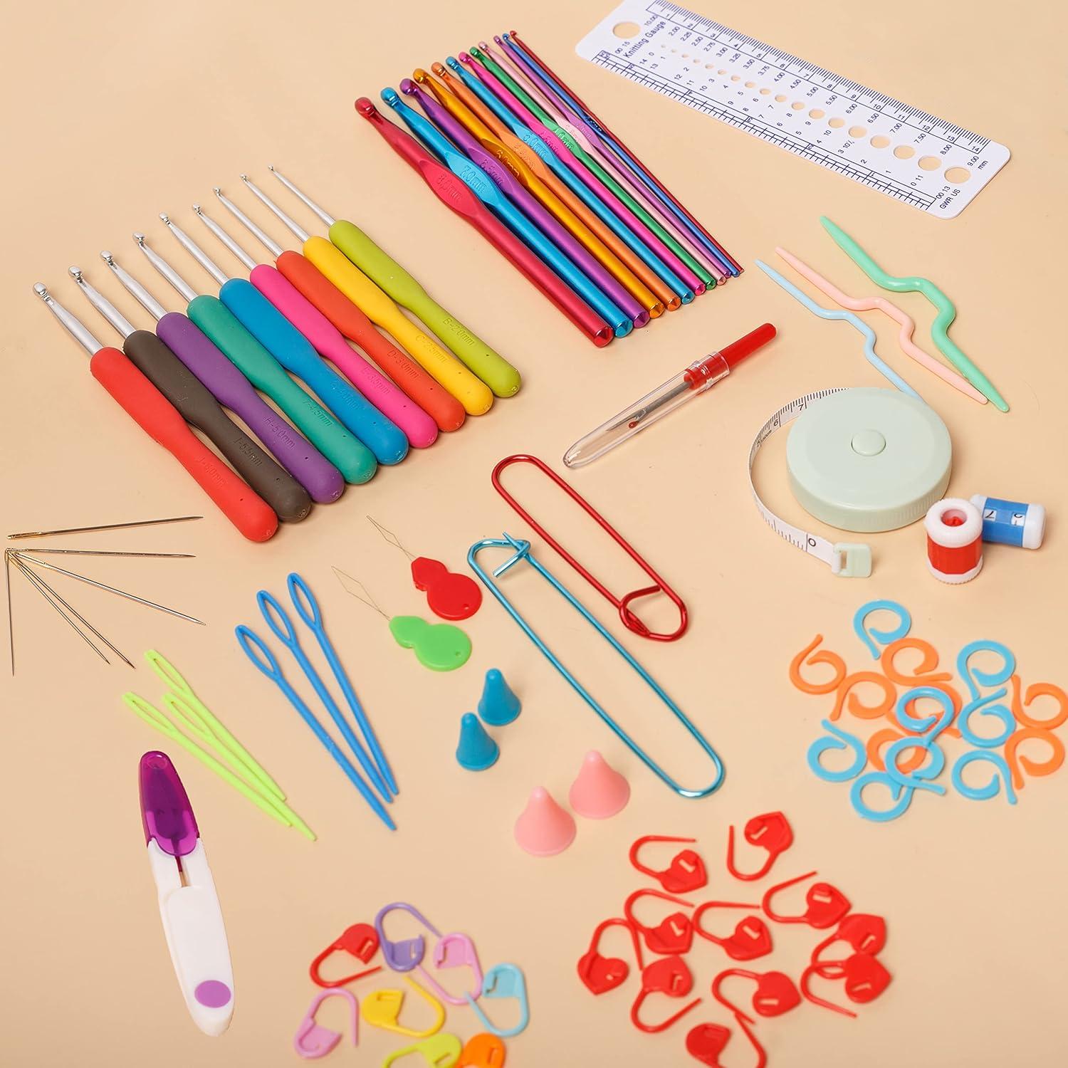 Kit de Ganchillos Ergonómicos SHAXANO 86 Piezas Rosa