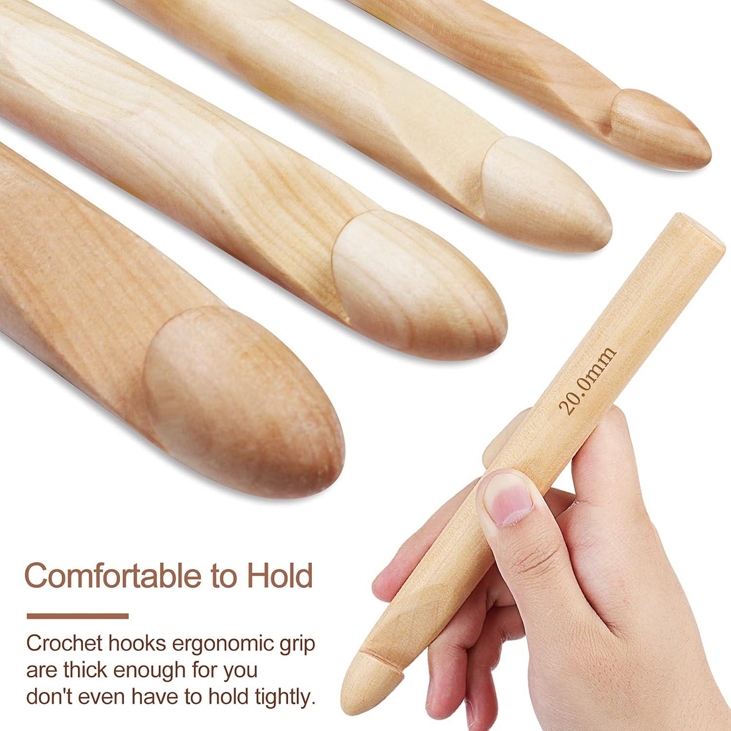 Juego de Ganchillos Jumbo Coopay 15-30mm de Bambú para Hilo Grueso