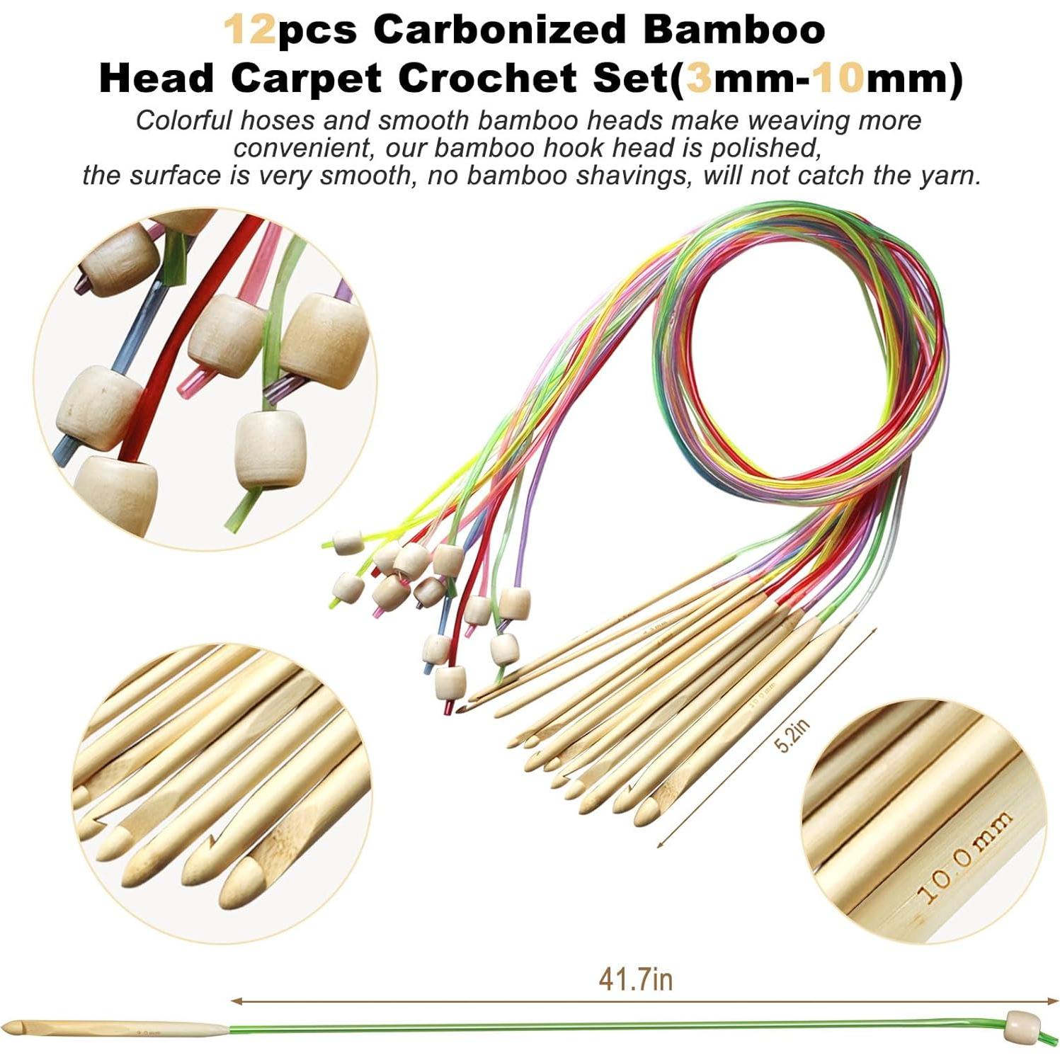 Juego de Ganchillos Tunecinos 24 Piezas PLZZREE Bambú