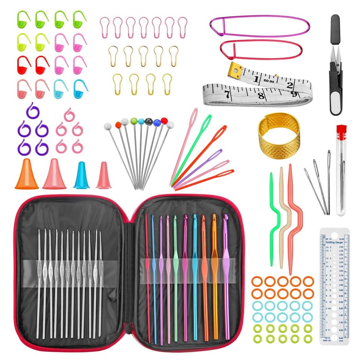 Kit Completo de Ganchillos de Crochet URWOOW 100 Piezas