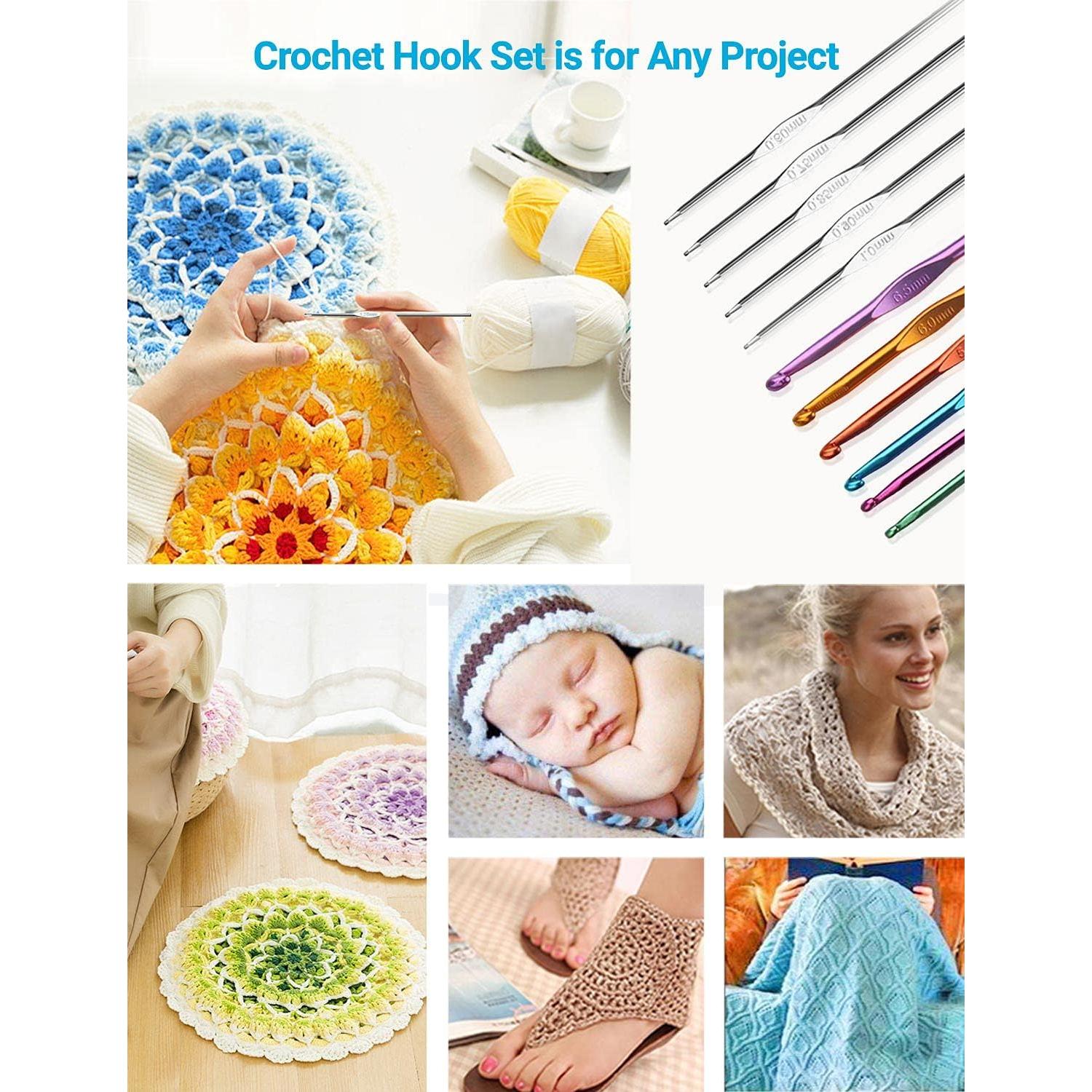 Kit Completo de Ganchillos de Crochet URWOOW 100 Piezas