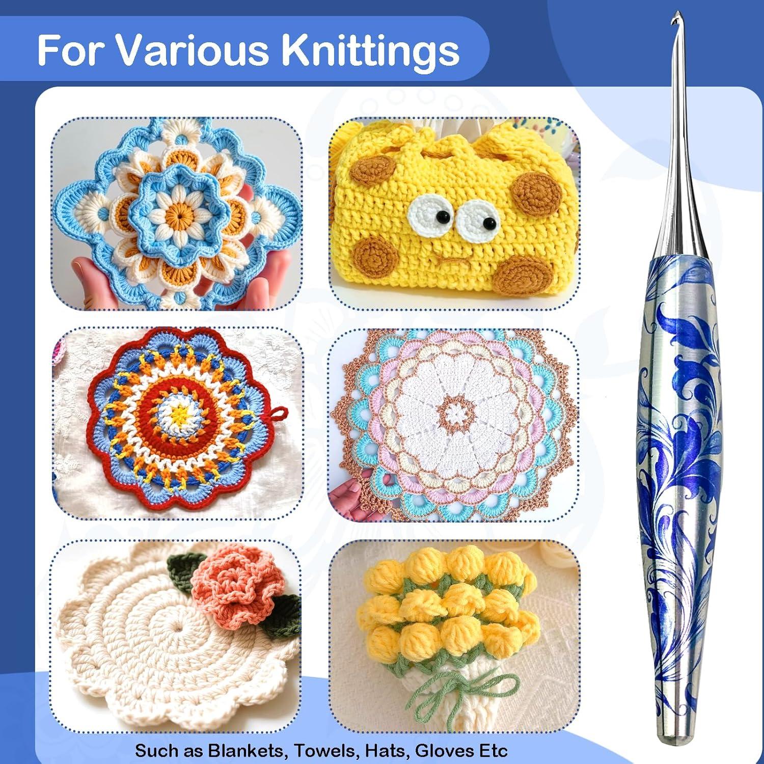 Juego de Ganchillos Intercambiables YihuaTop 34 Piezas 3-8mm