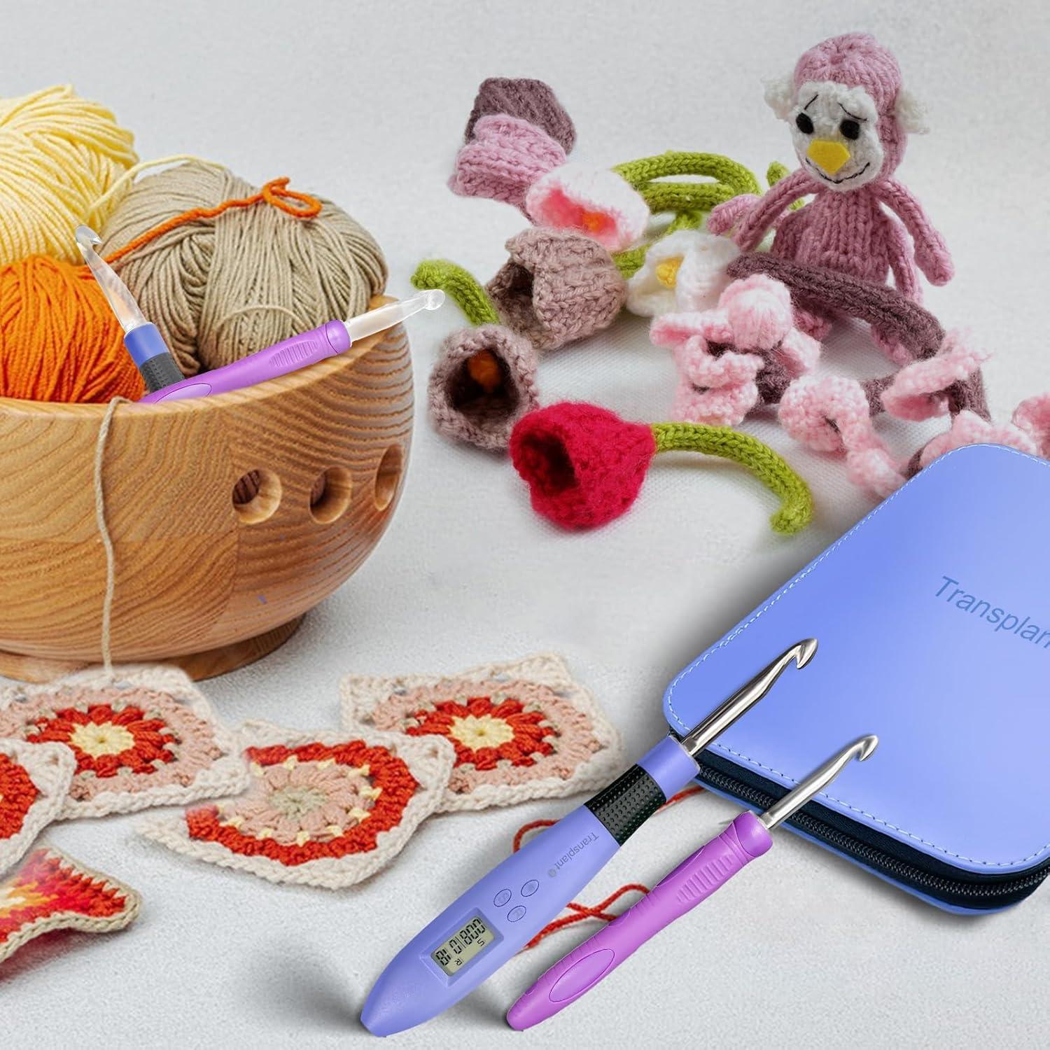 Aguja de Crochet Iluminada Transplantar 22 Tamaños Ergonomica