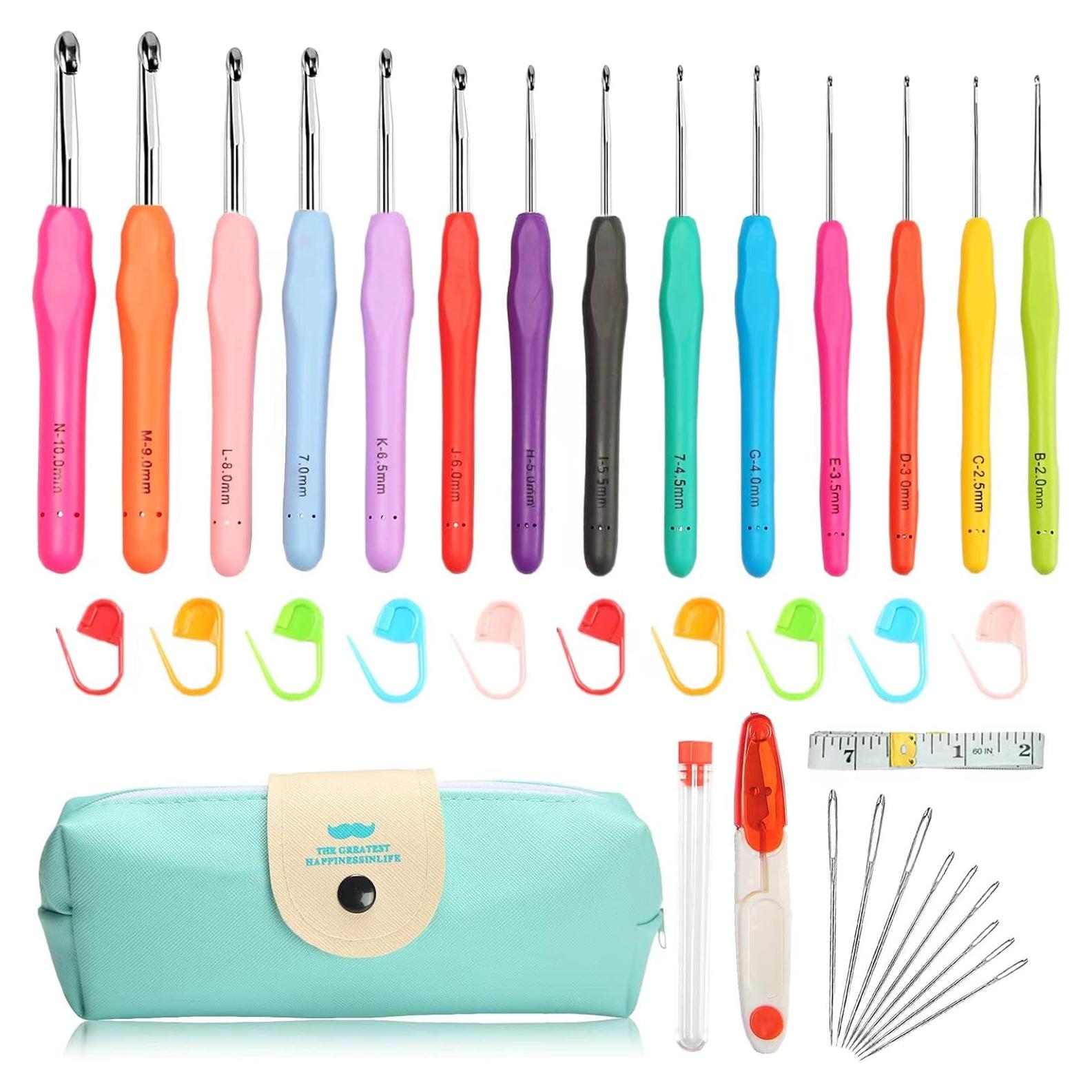 Set de Ganchillos Ergonómicos NaoShiro 14 Tamaños 2mm-10mm