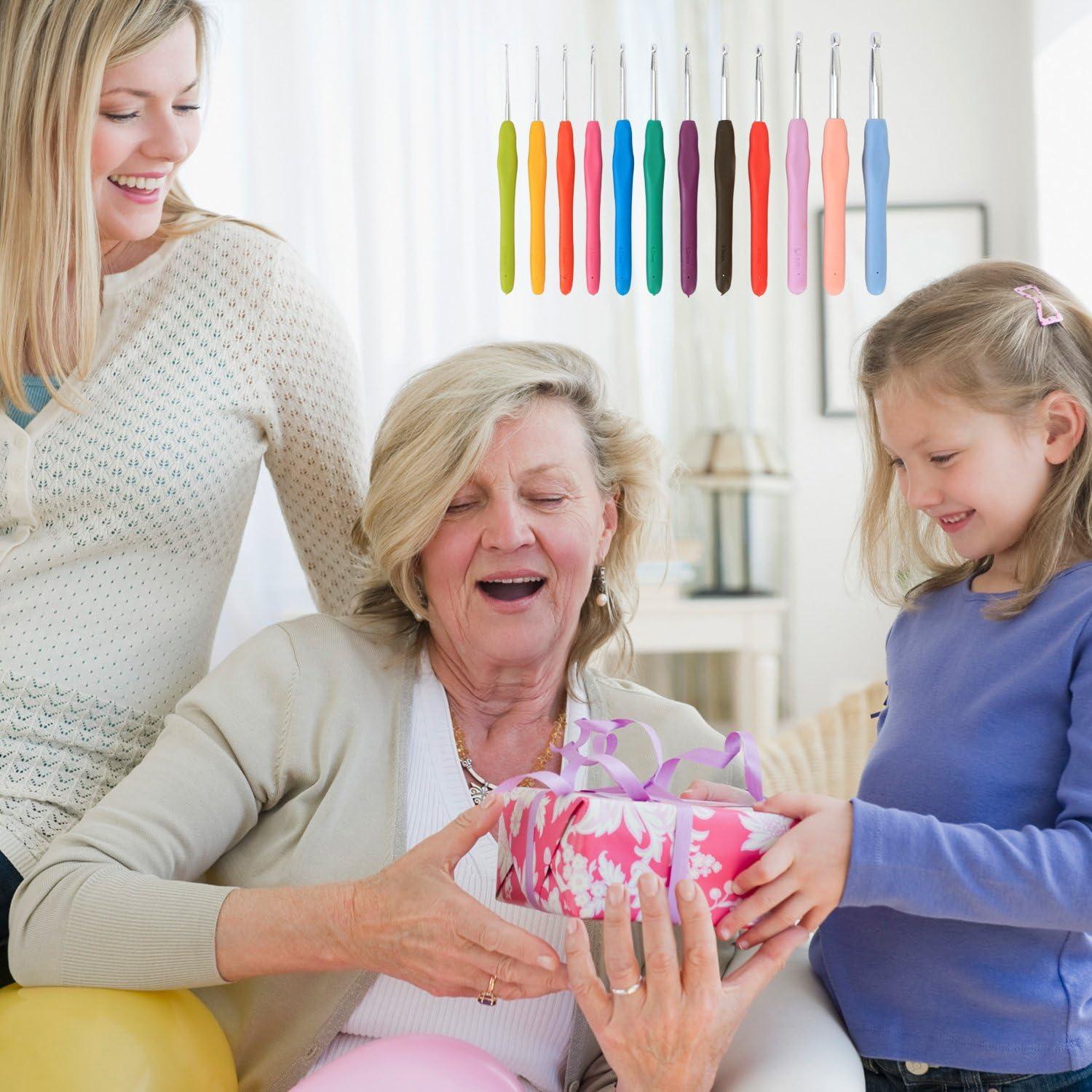 Set de Ganchillos Ergonómicos Teamoy, 12 Piezas para Crochet