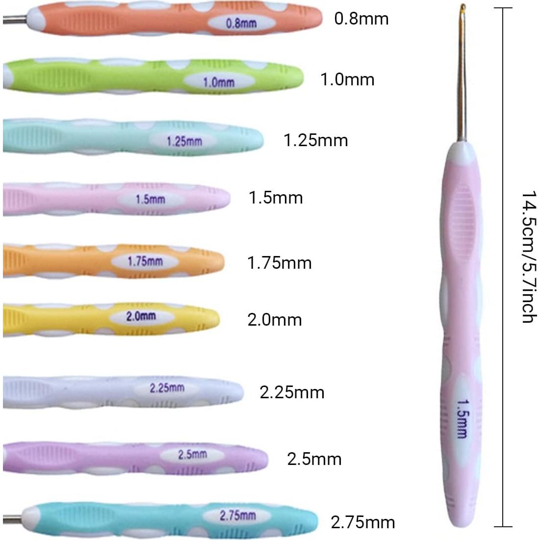 Juego de 27 Ganchillos Ergonomicos Weabetfu 0.8mm a 2.75mm