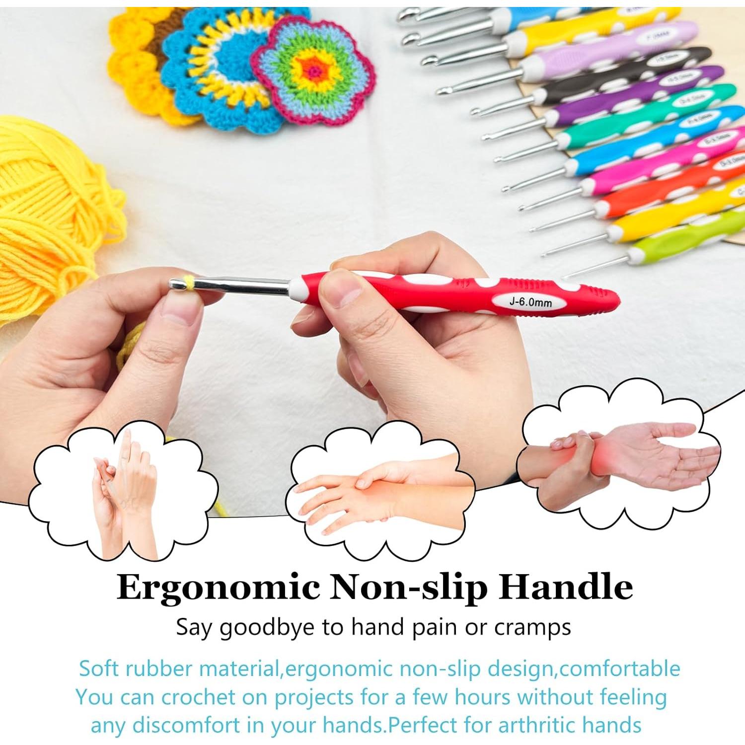 Juego de Ganchillos Ergonómicos Hobekoee 13 Tamaños 2mm-10mm