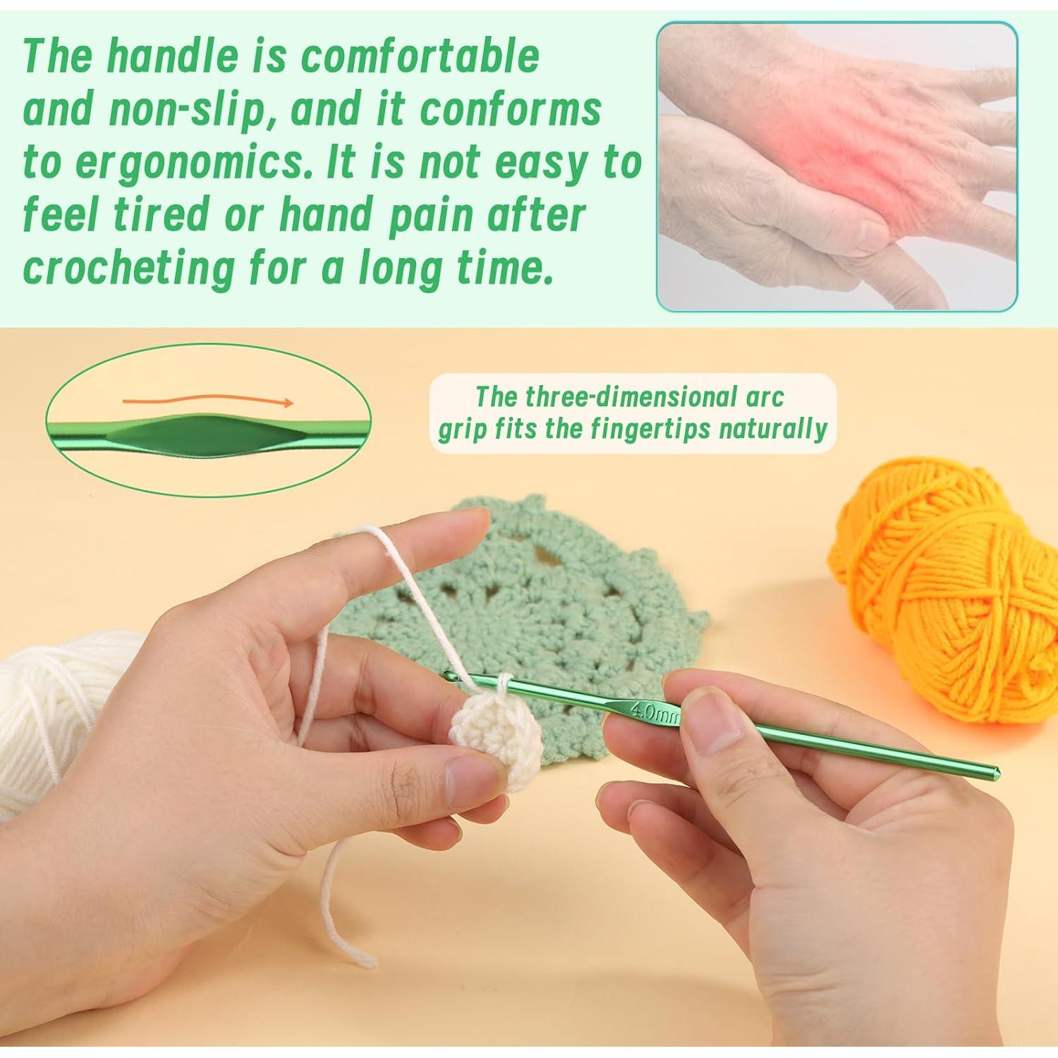 Juego de 12 Ganchos de Crochet UzecPk 4mm Aluminio Ergonómico