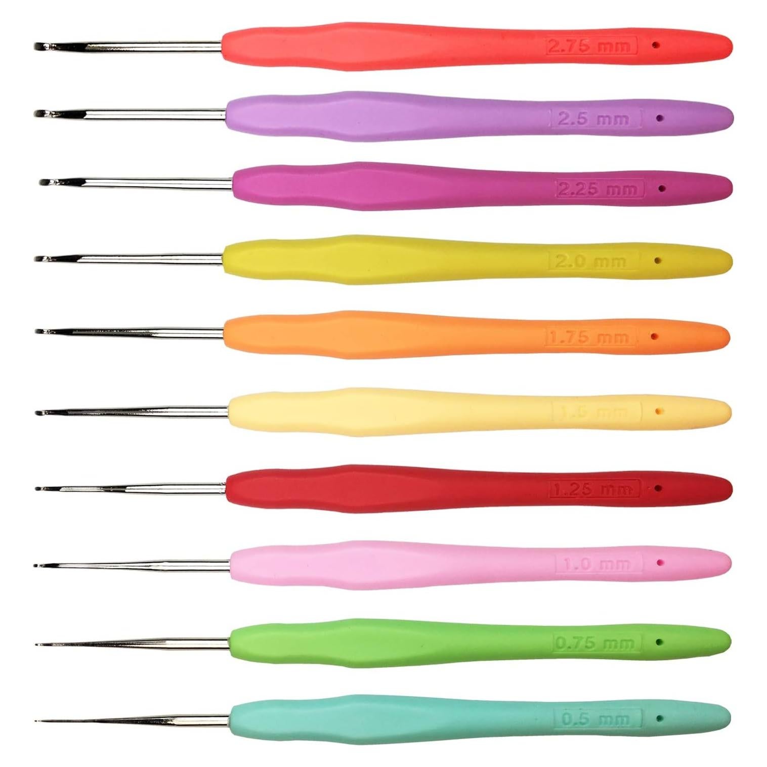 Juego de 10 Ganchillos Pequeños Weabetfu con Mango Ergonómico