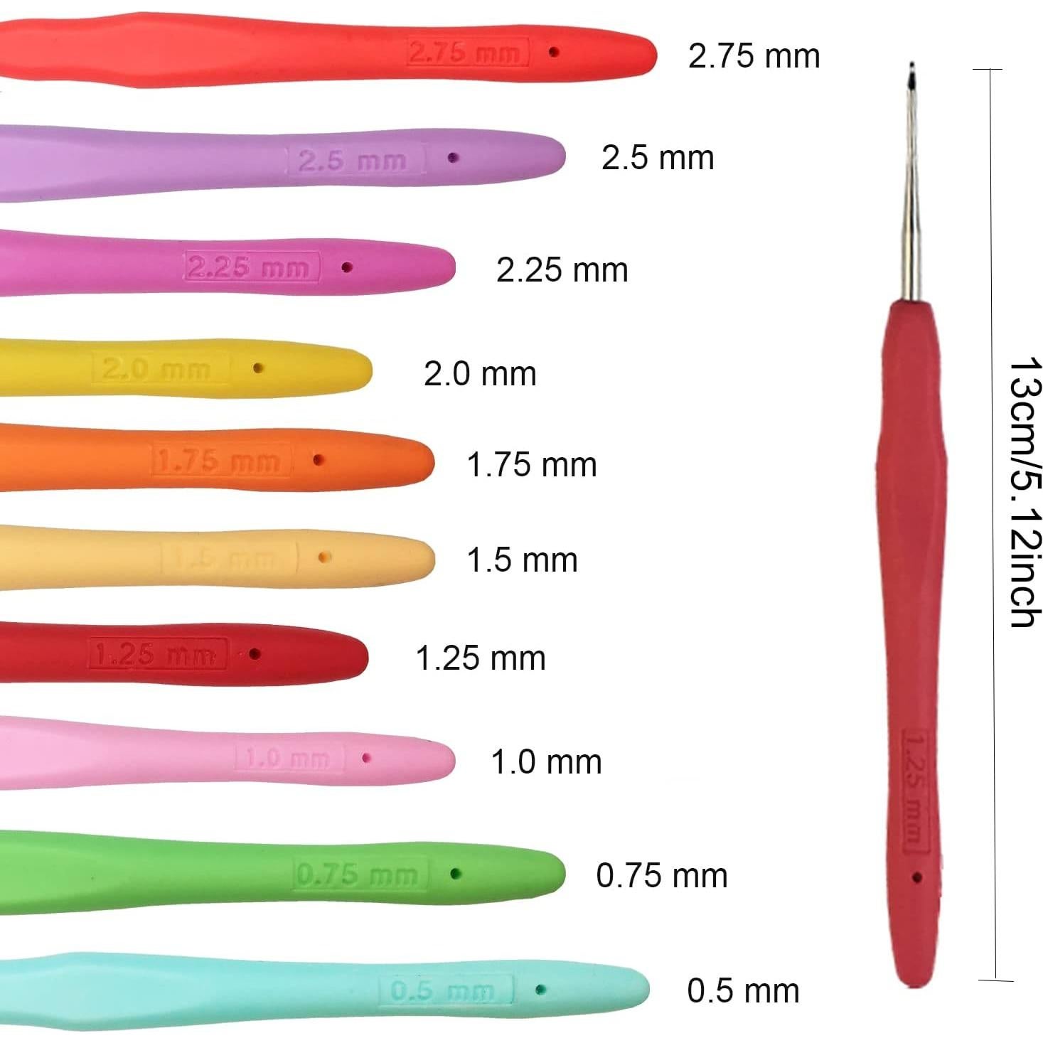 Juego de 10 Ganchillos Pequeños Weabetfu con Mango Ergonómico