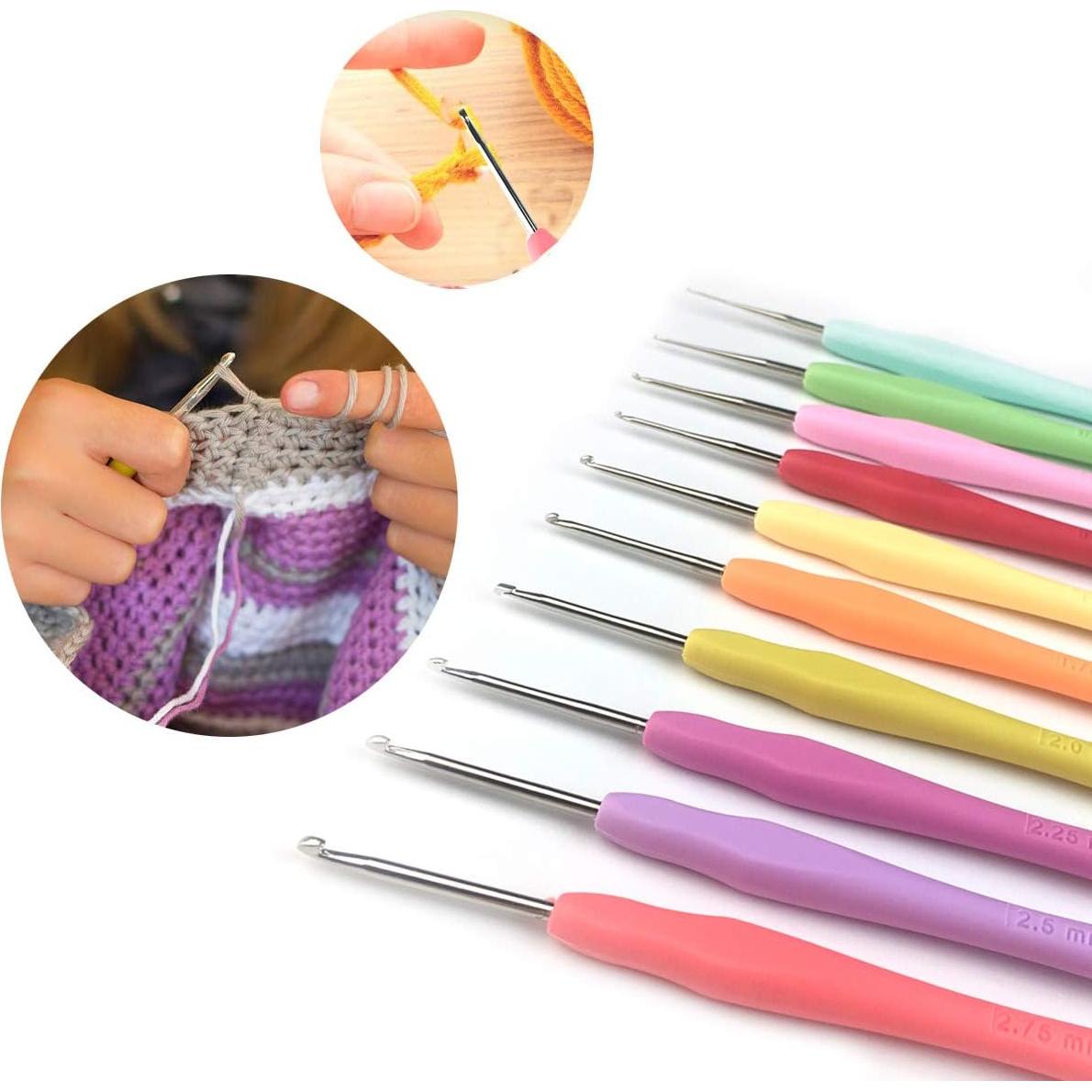 Juego de 10 Ganchillos Pequeños Weabetfu con Mango Ergonómico