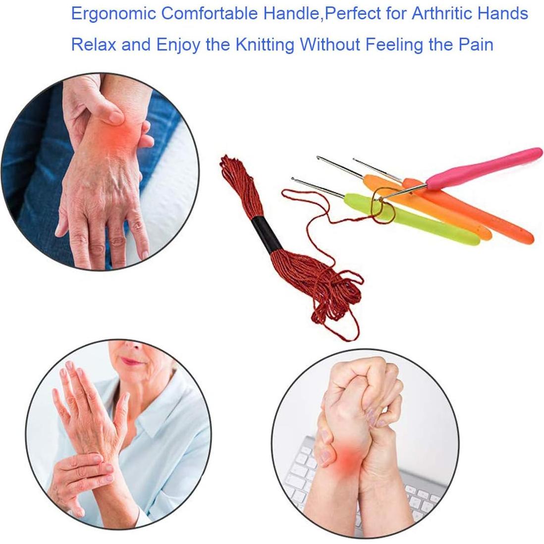 Juego de 10 Ganchillos Pequeños Weabetfu con Mango Ergonómico