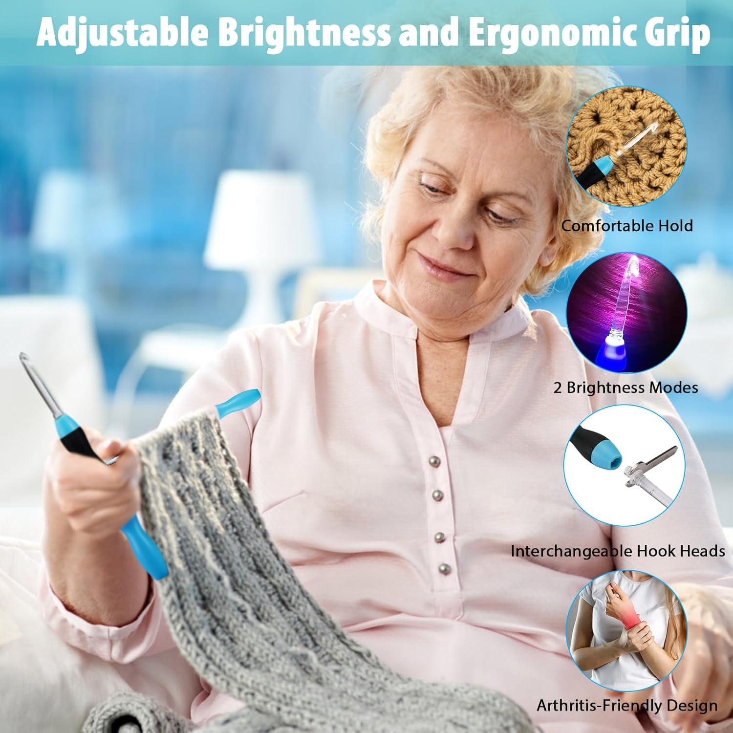 Juego de Ganchillos Iluminados Votris - 11 Piezas para Principiantes