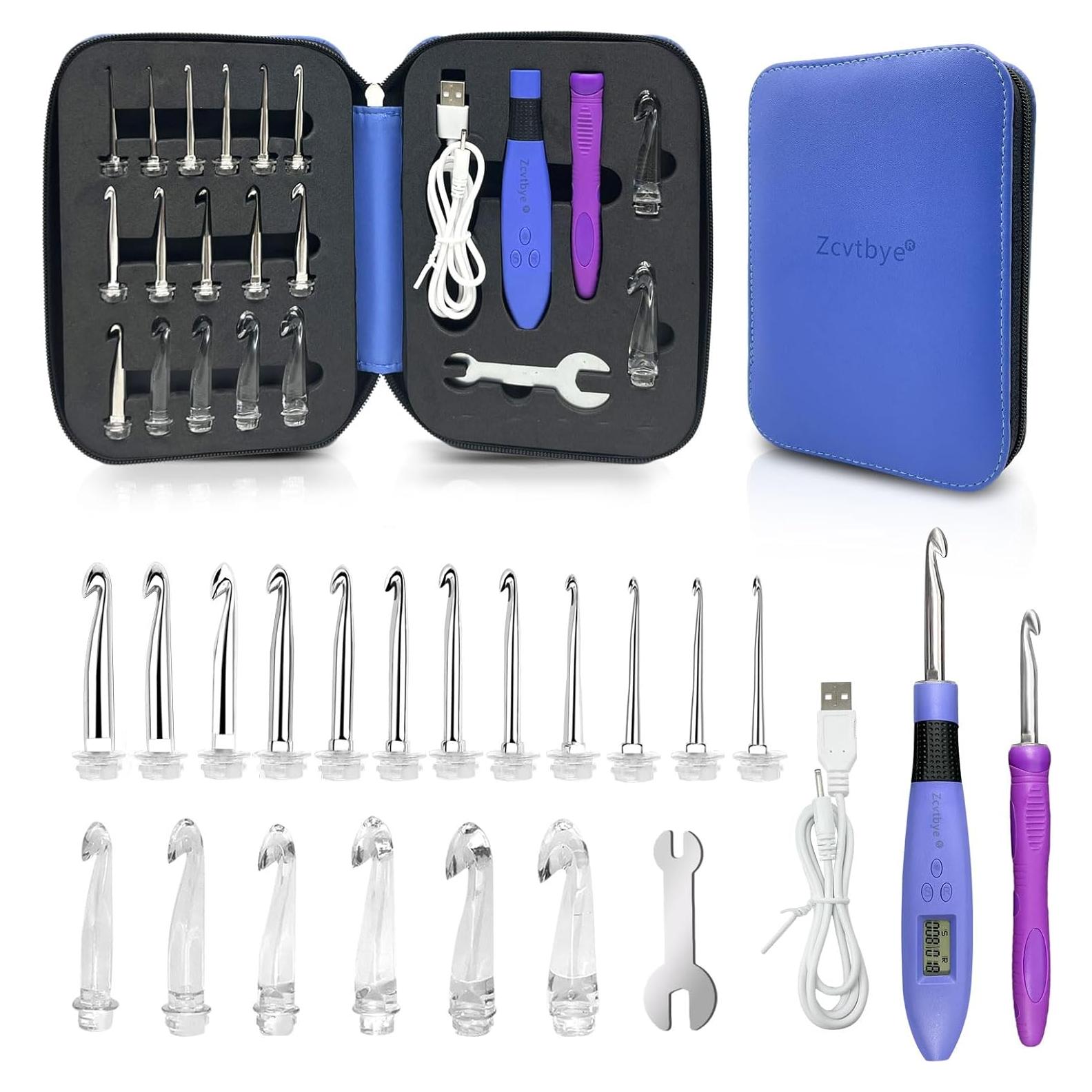 Juego de Ganchillos Iluminados HCBZVV 18 en 1 con Contador