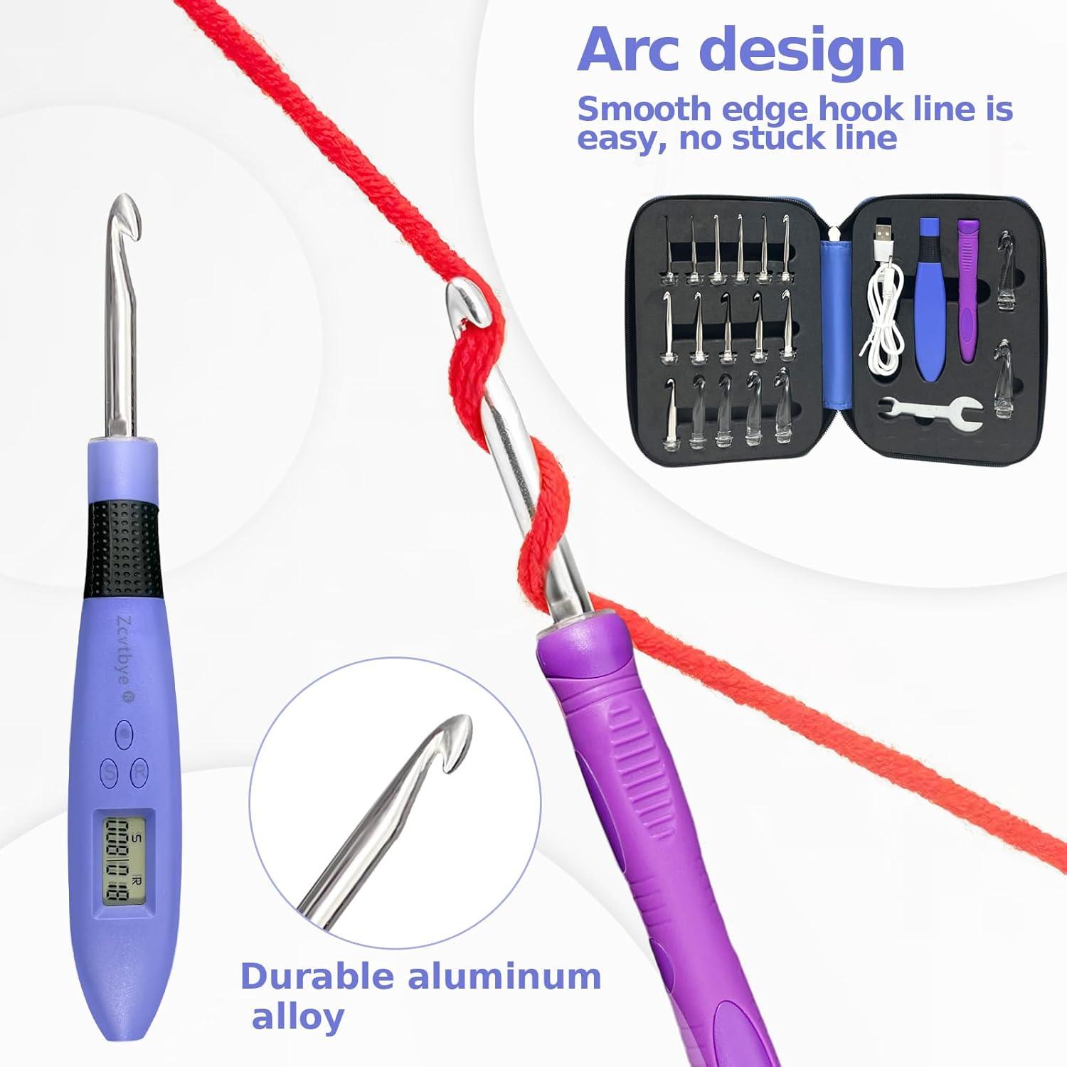 Juego de Ganchillos Iluminados HCBZVV 18 en 1 con Contador