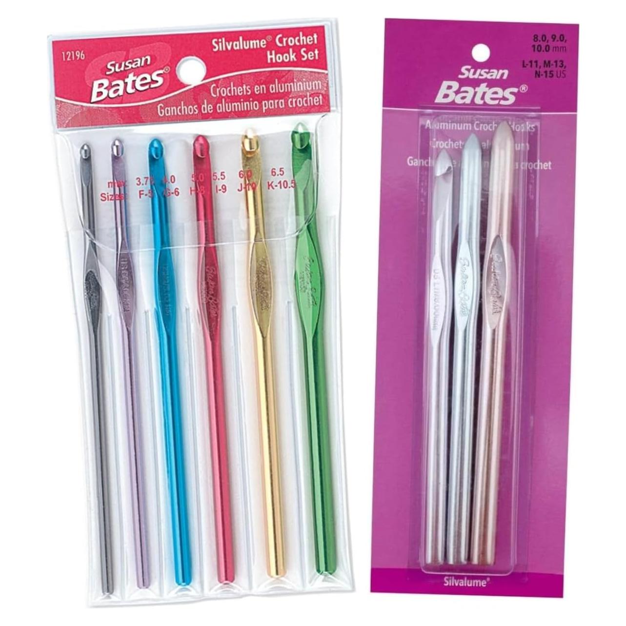 Conjunto de Ganchos de Crochet Susan Bates Silvalume 9 Piezas