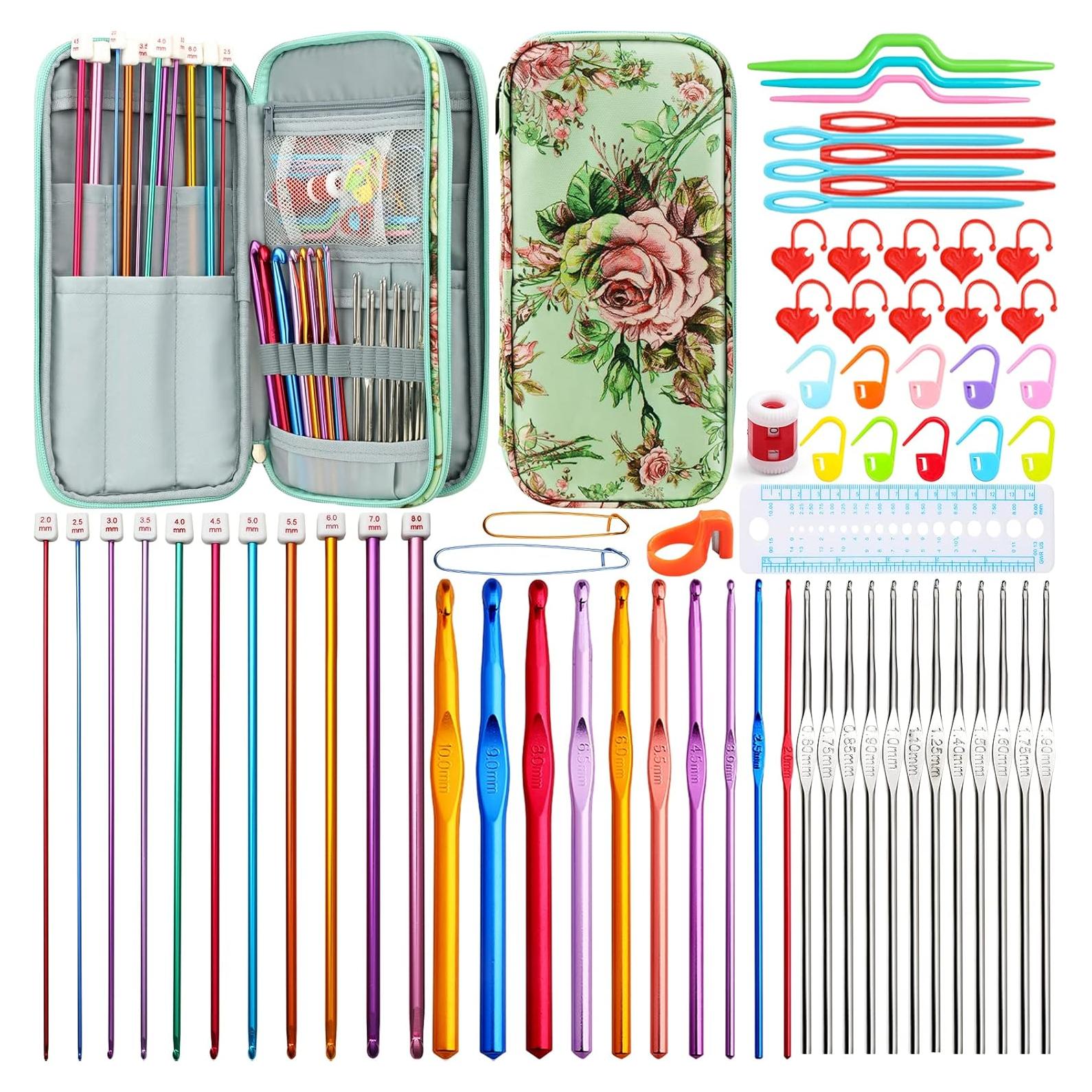 Juego de Ganchillos Tunecinos LOOEN 68pcs Aluminio Multicolor