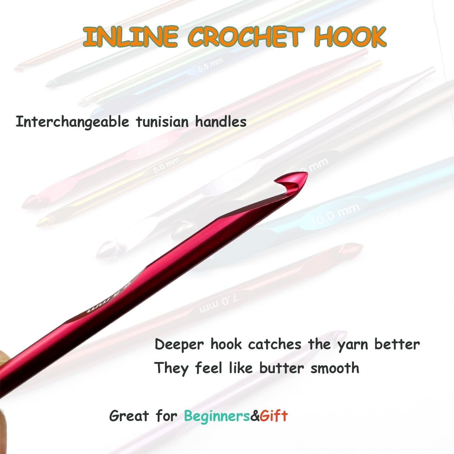 Juego de Ganchillos Tunecinos Mdoker 3mm-10mm con Cable