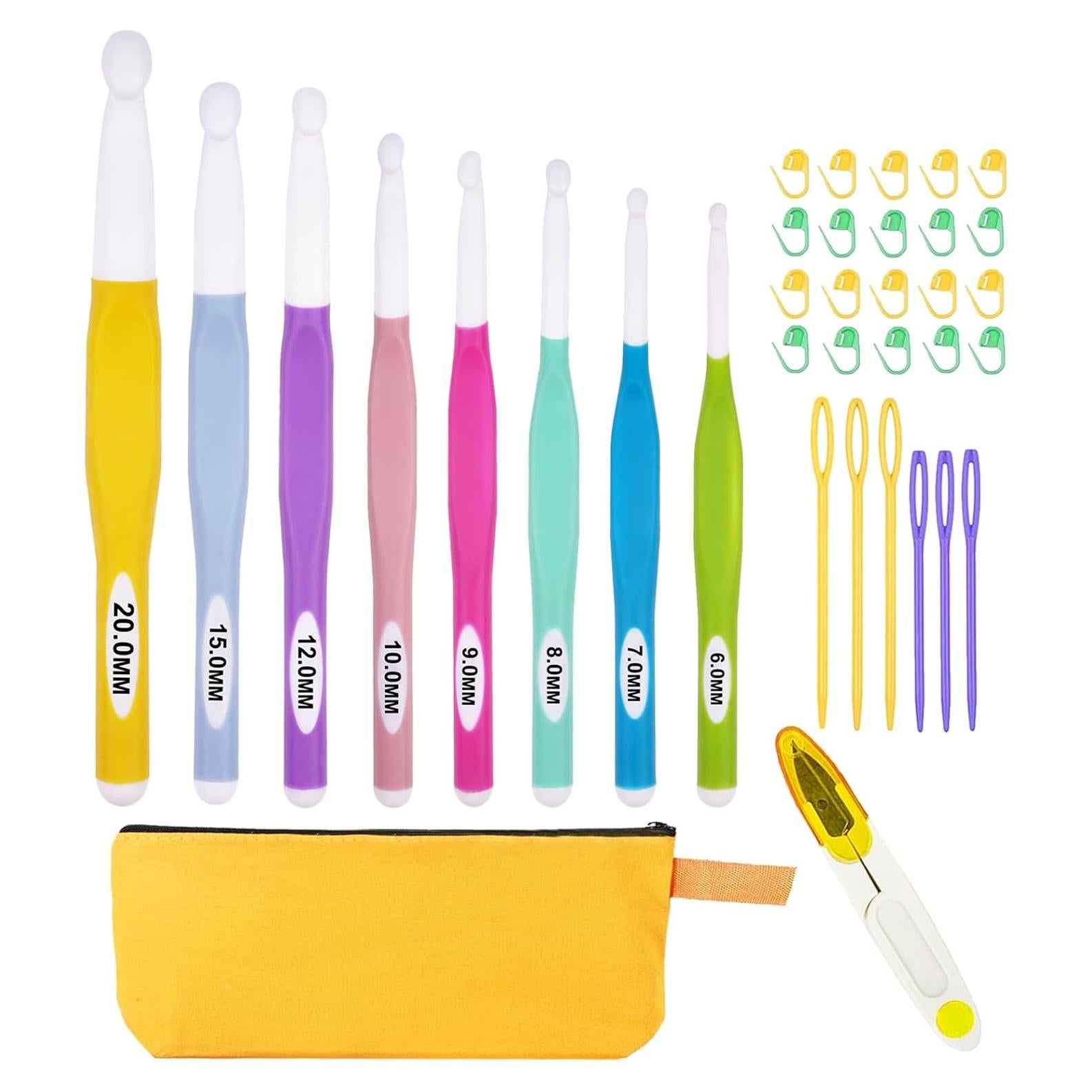 Set de 36 Ganchos de Crochet Hobekoee Ergonómicos 6mm-20mm