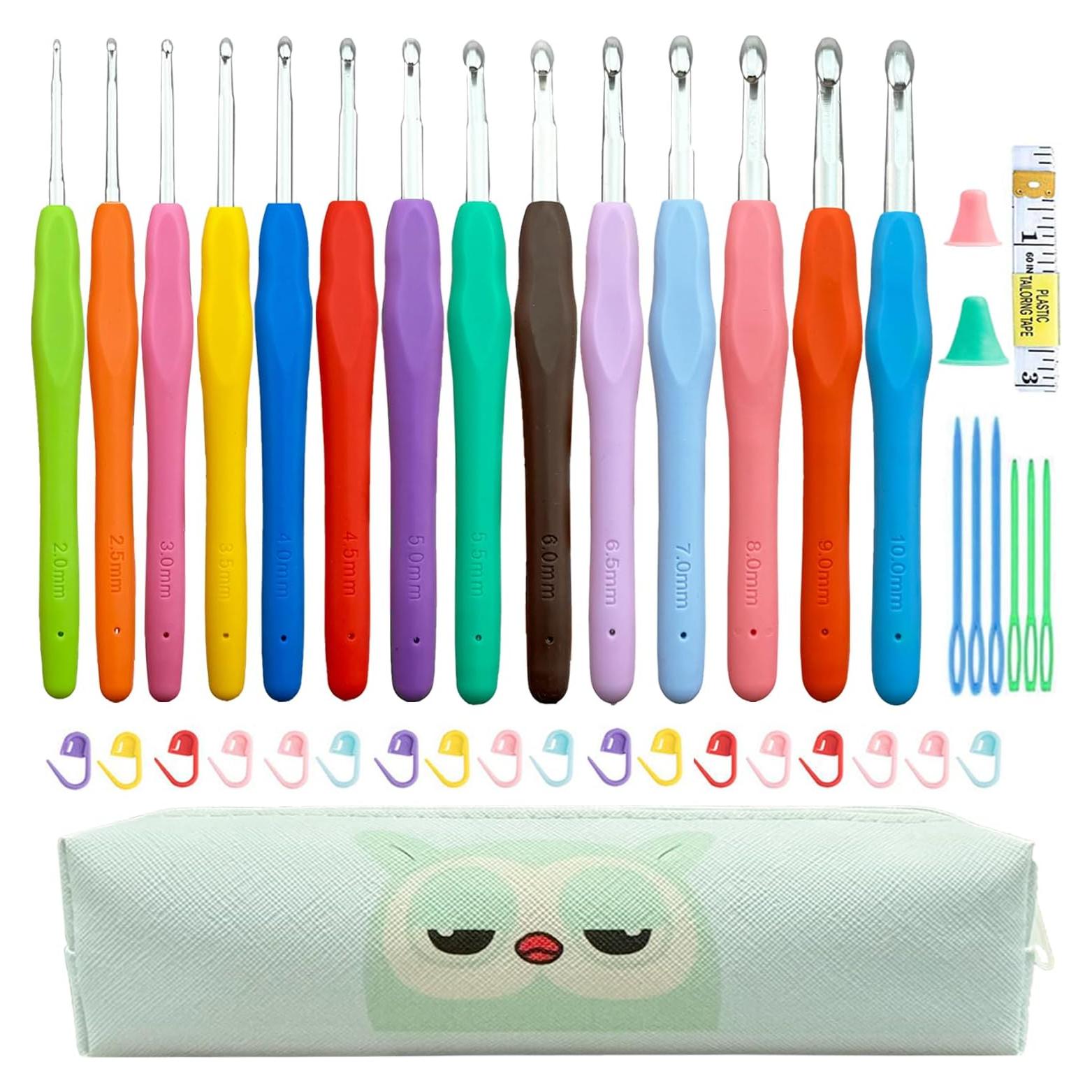 Kit de Ganchillos Weabetfu 14 Tamaños Ergonomicos 50 Piezas