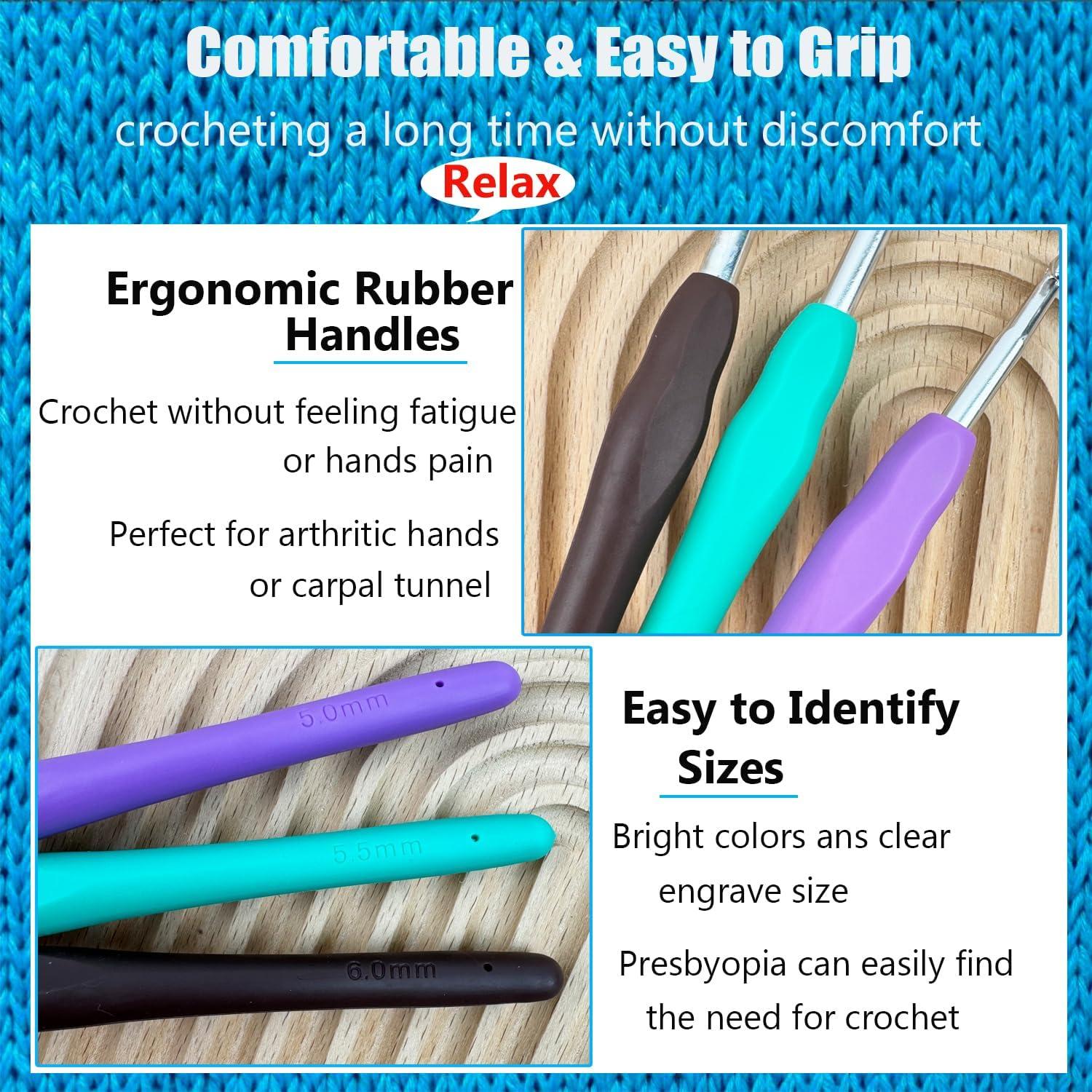 Kit de Ganchillos Weabetfu 14 Tamaños Ergonomicos 50 Piezas