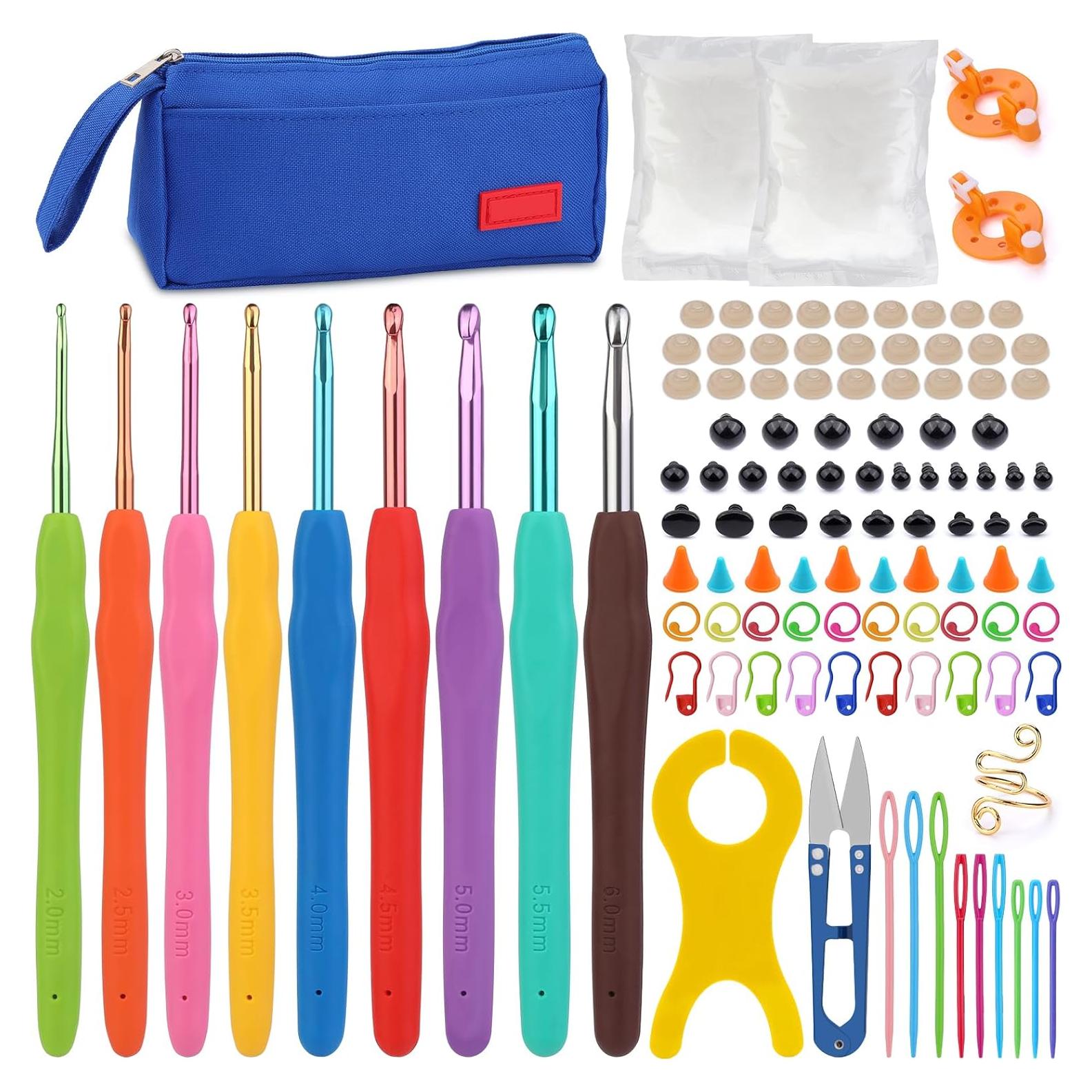 Kit de Ganchillos Pnytty 109 Piezas Ergonómicos y Accesorios